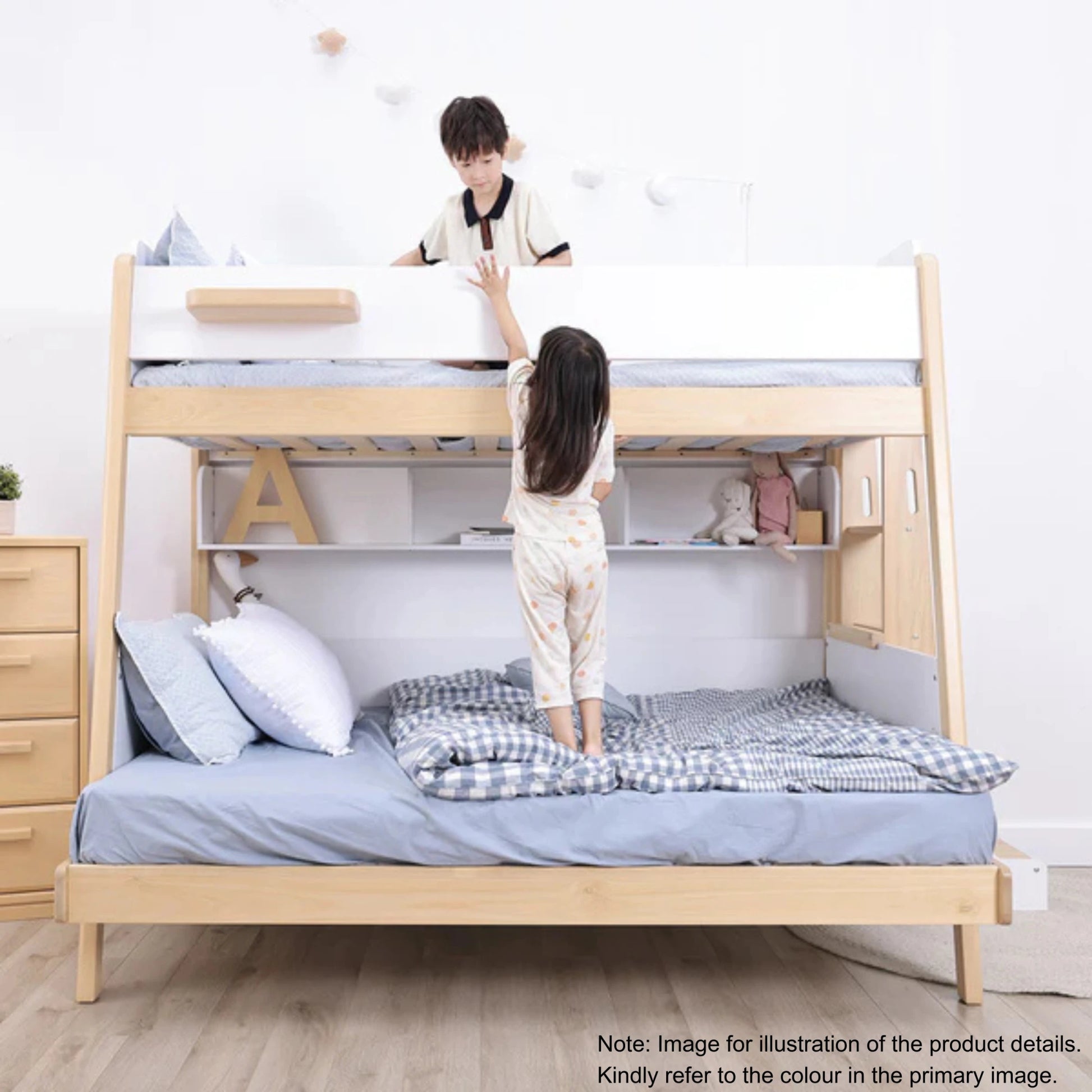 Boori Natty Kids Maxi Bunk Bed + Ladder, Cherry, NZ Single