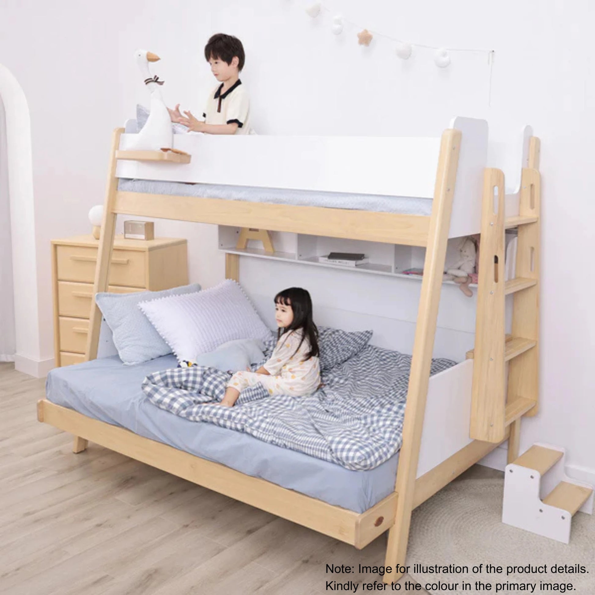Boori Natty Kids Maxi Bunk Bed + Ladder, Cherry, NZ Single