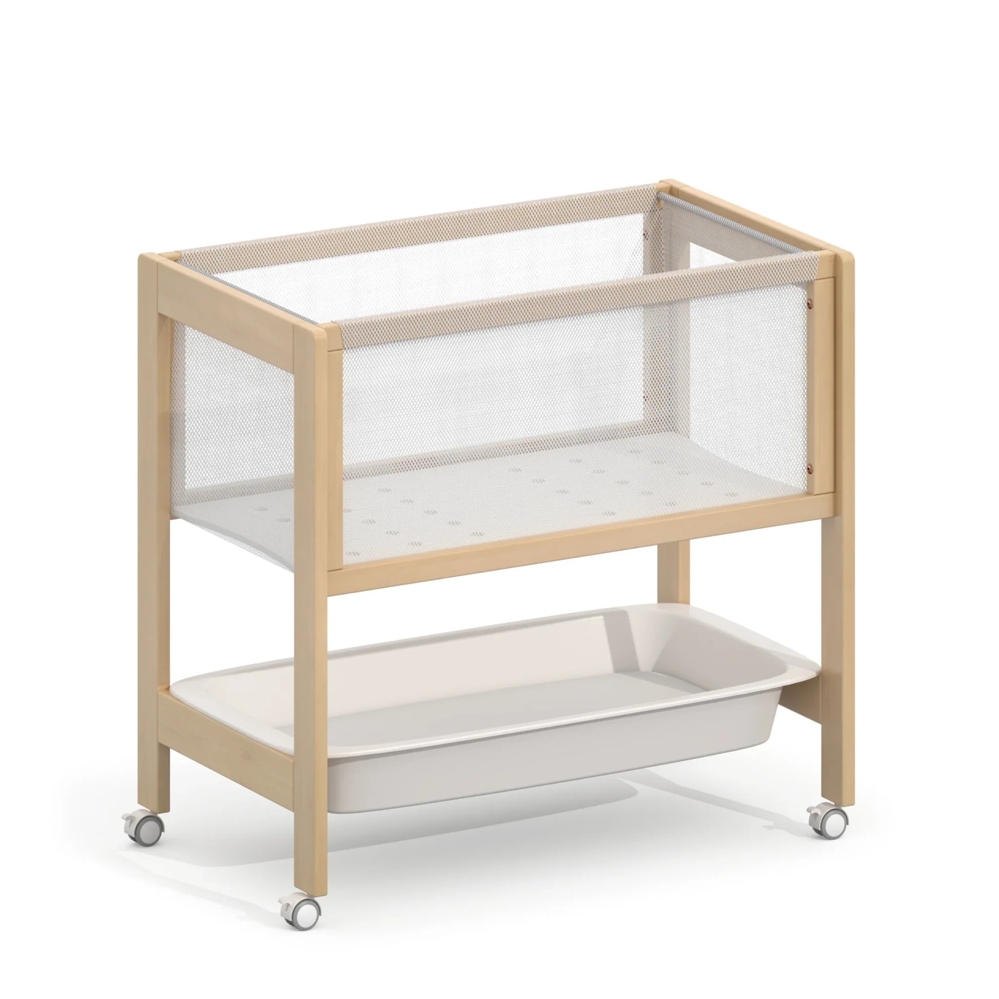 Boori Tidy Kids Bassinet/Change Table - 2 in 1, Almond & Barley White