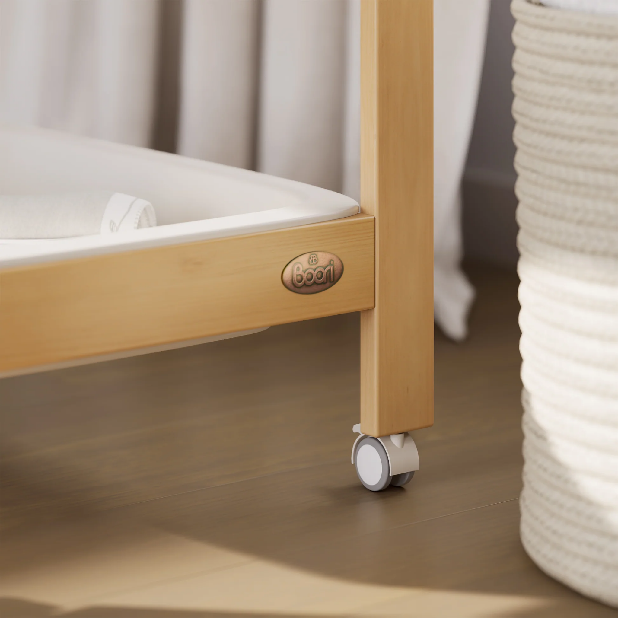 Boori Tidy Kids Bassinet/Change Table - 2 in 1, Almond & Barley White