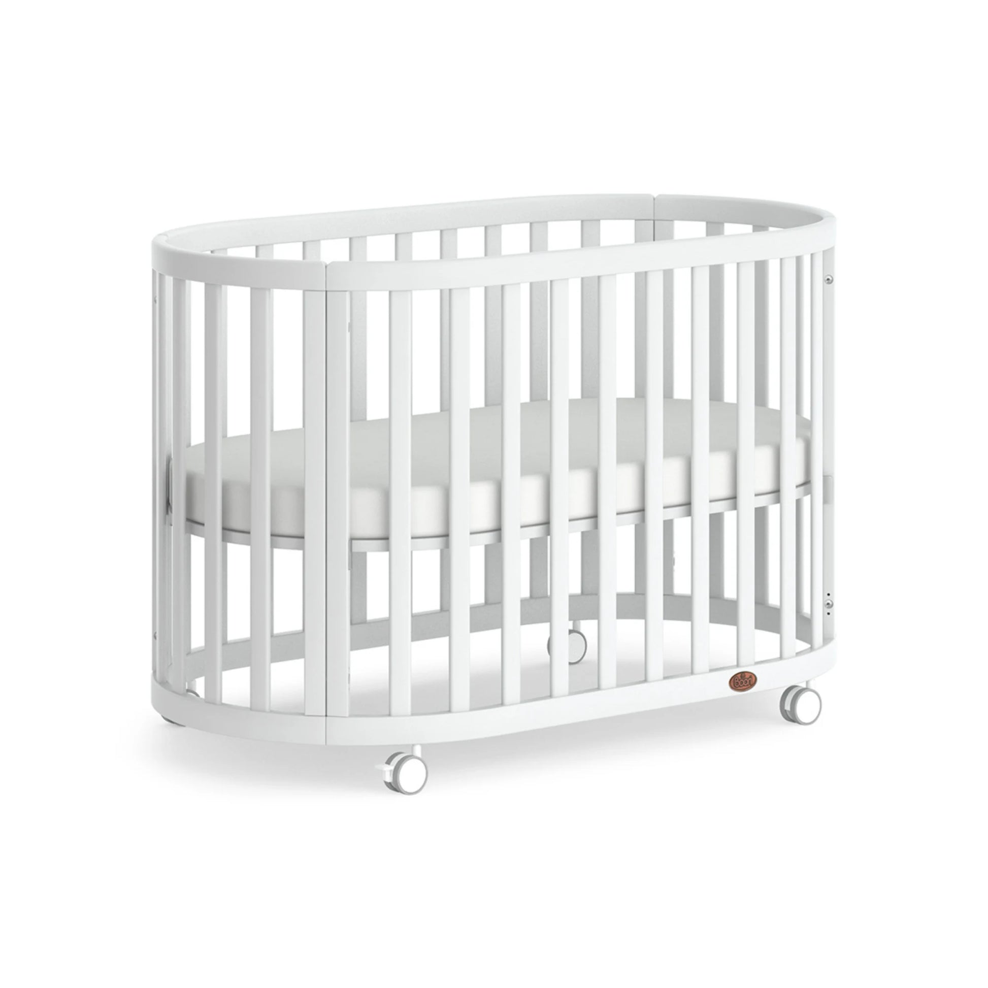 Boori Eden Kids Oval Cot V22 - Beech Wood, Barley White