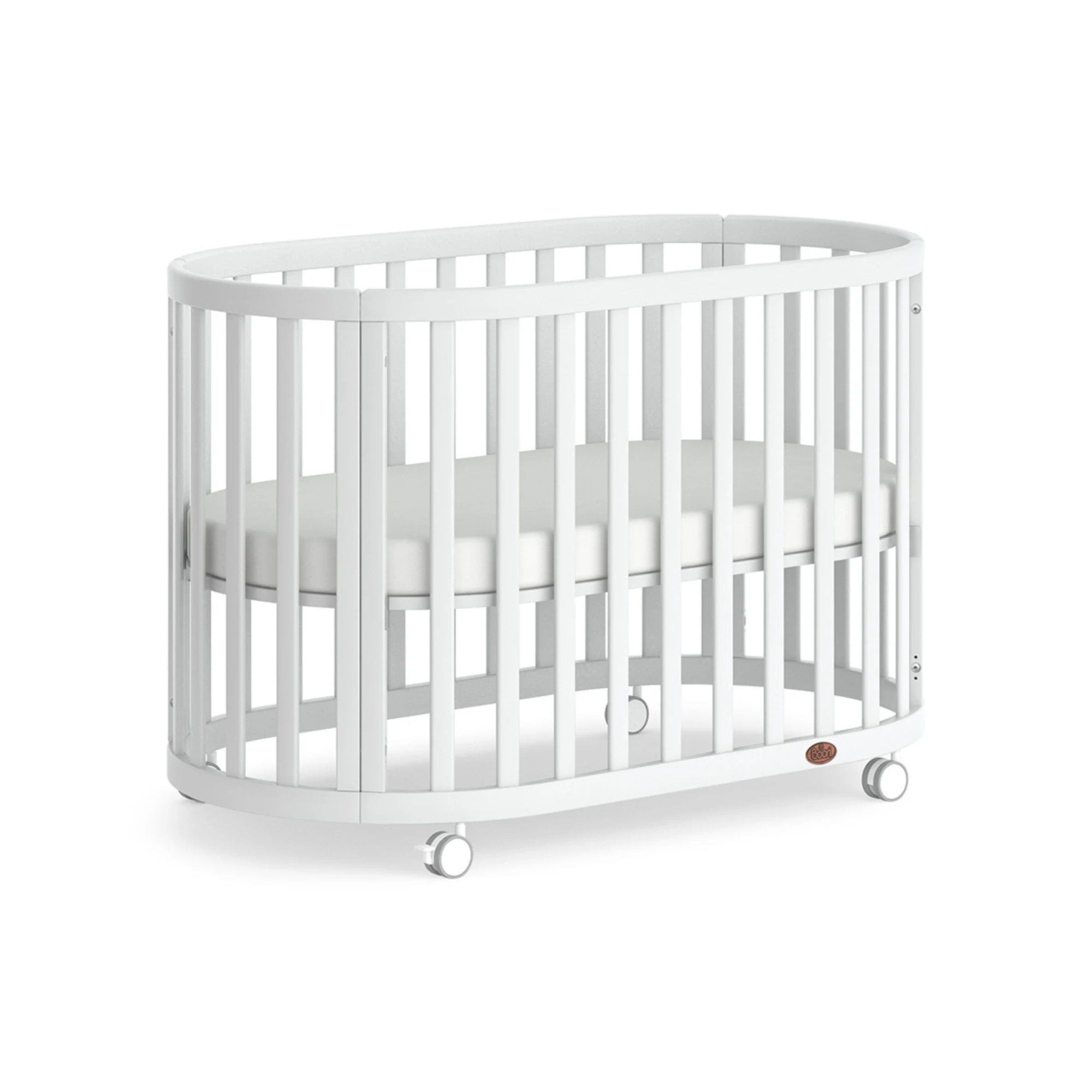 Boori Eden Kids Oval Cot V22 - Beech Wood, Barley White