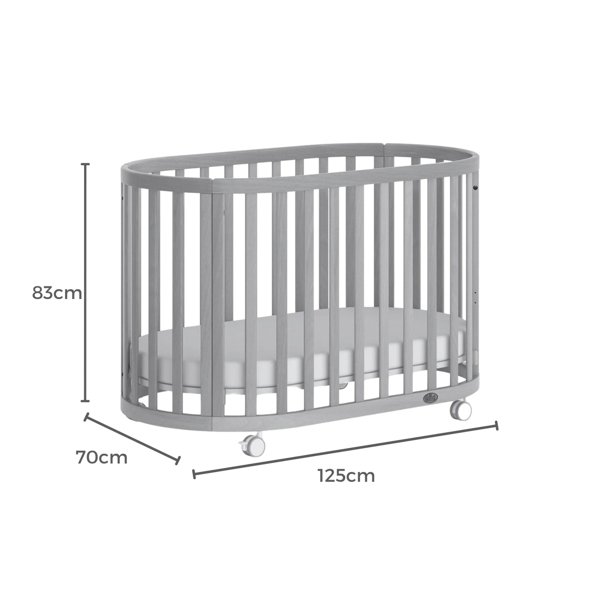 Boori Eden Kids Oval Cot V22 - Beech Wood, Barley White