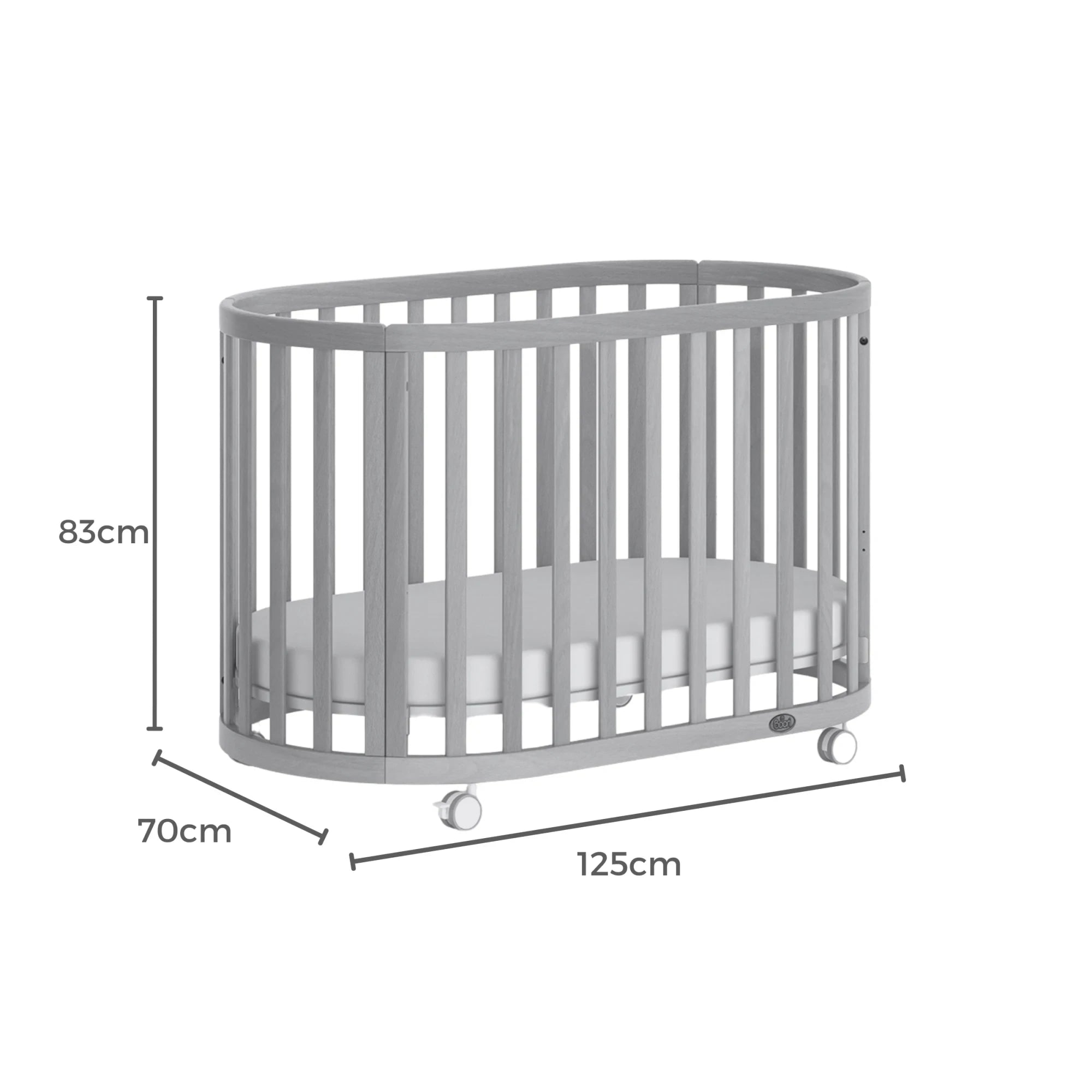 Boori Eden Kids Oval Cot V22 - Beech Wood, Barley White