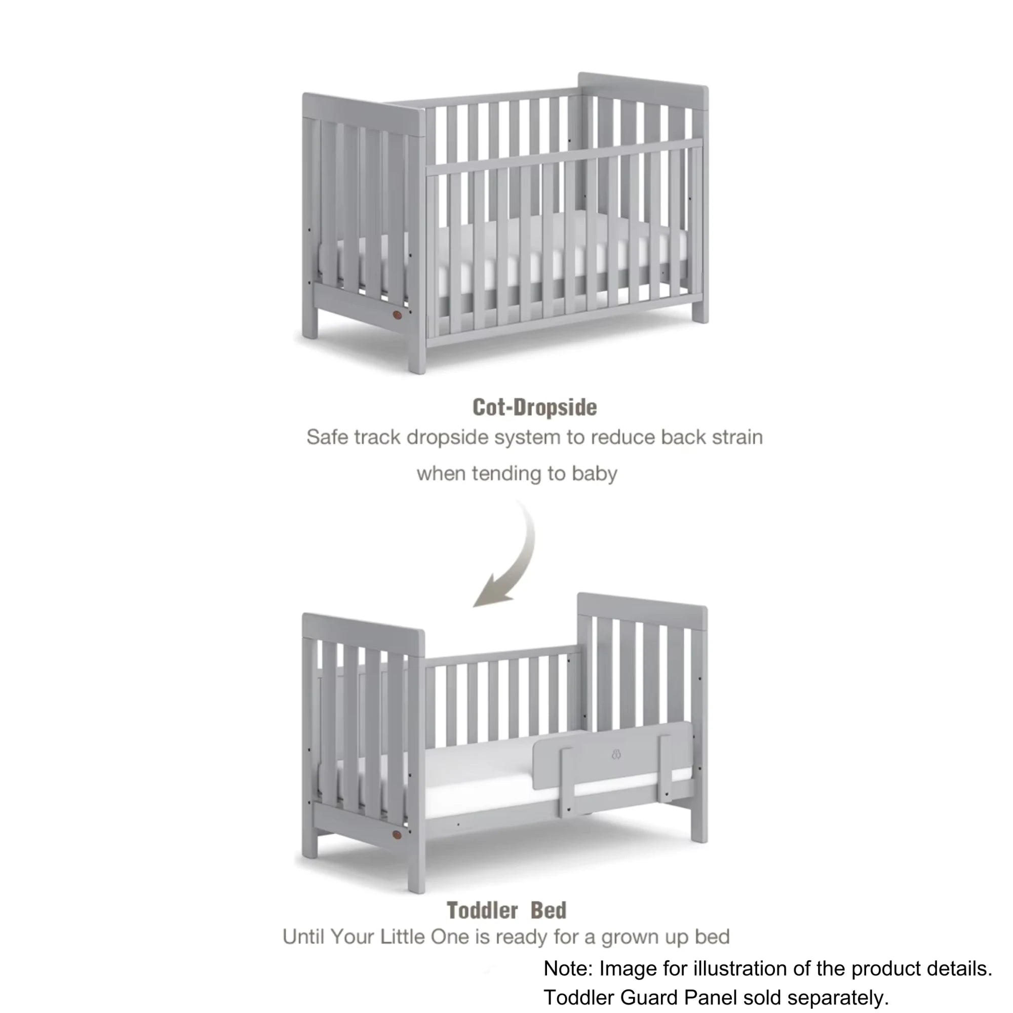 Boori Daintree Kids Baby Cot, Barley White