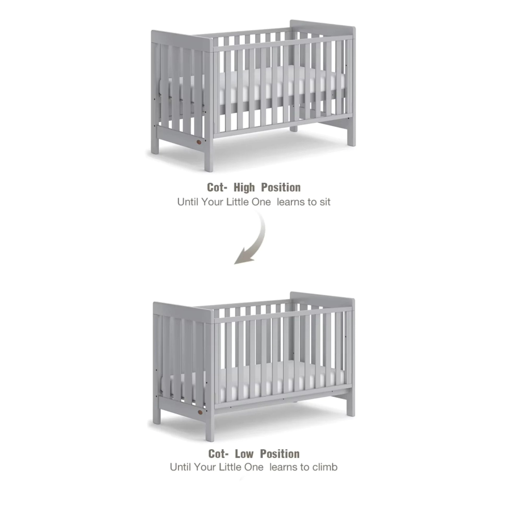 Boori Daintree Kids Baby Cot, Barley White