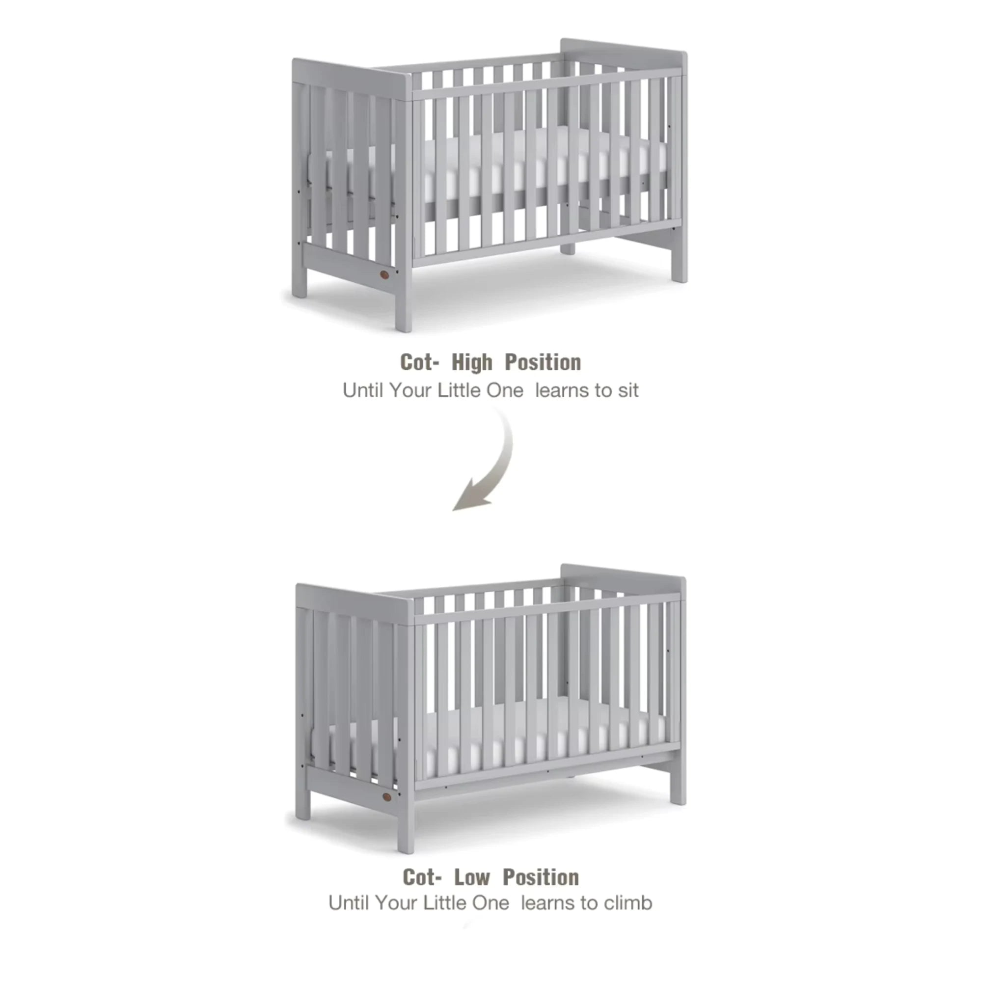 Boori Daintree Kids Baby Cot, Pebble