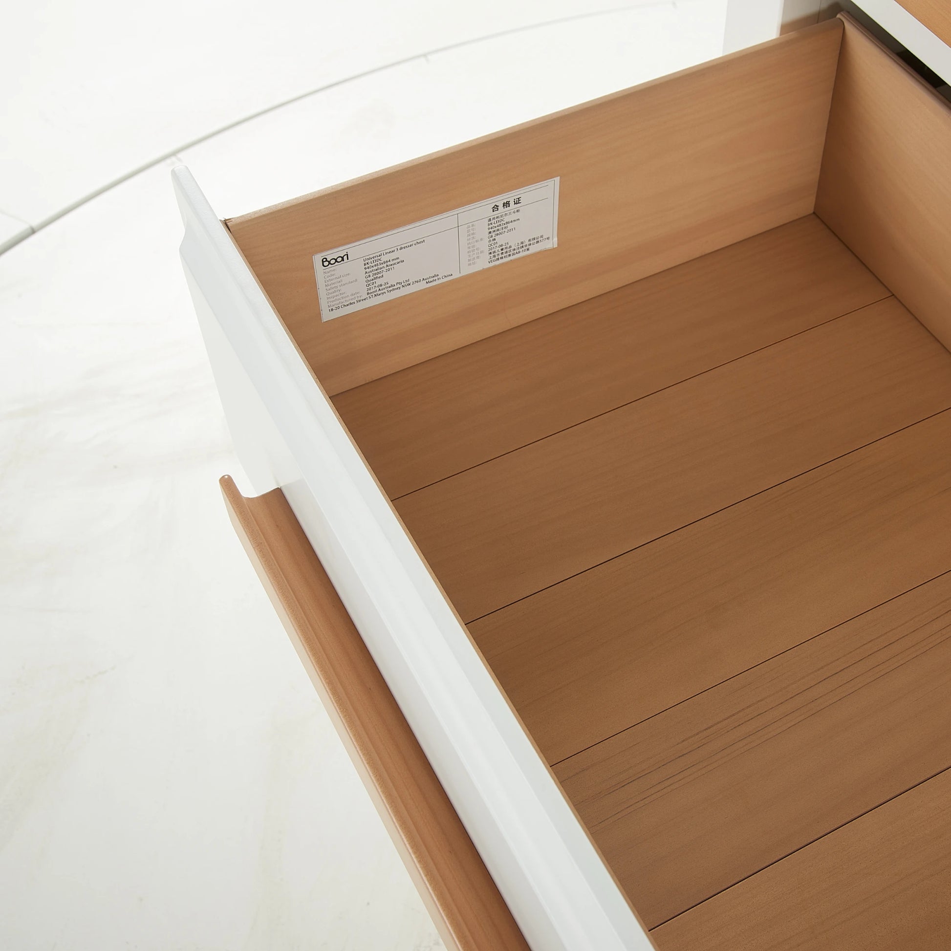 Boori Linear Kids 3 Drawer Chest Smart Assembly, Barley