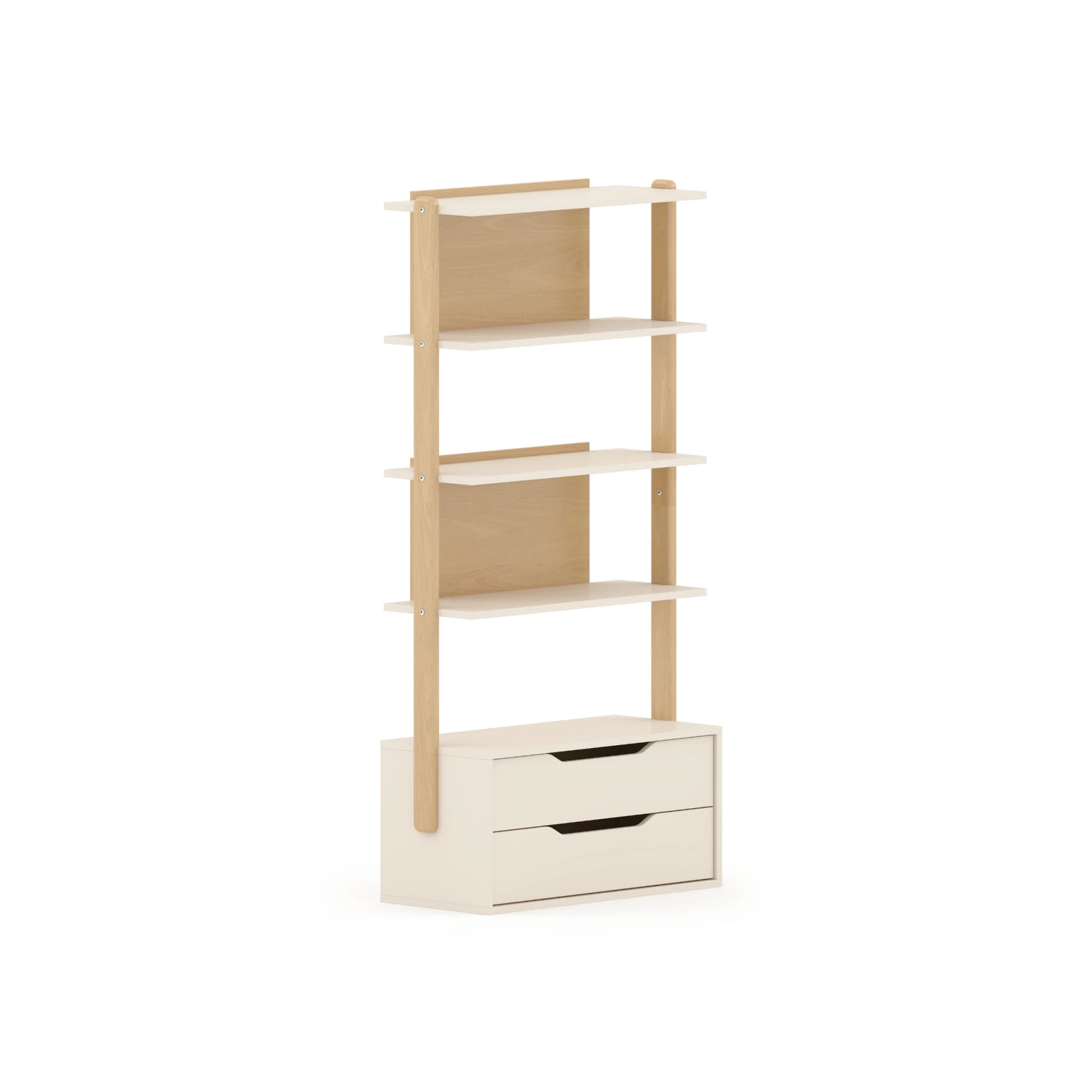 Boori Modular Kids 2 Drawer Bookshelf, Soft White
