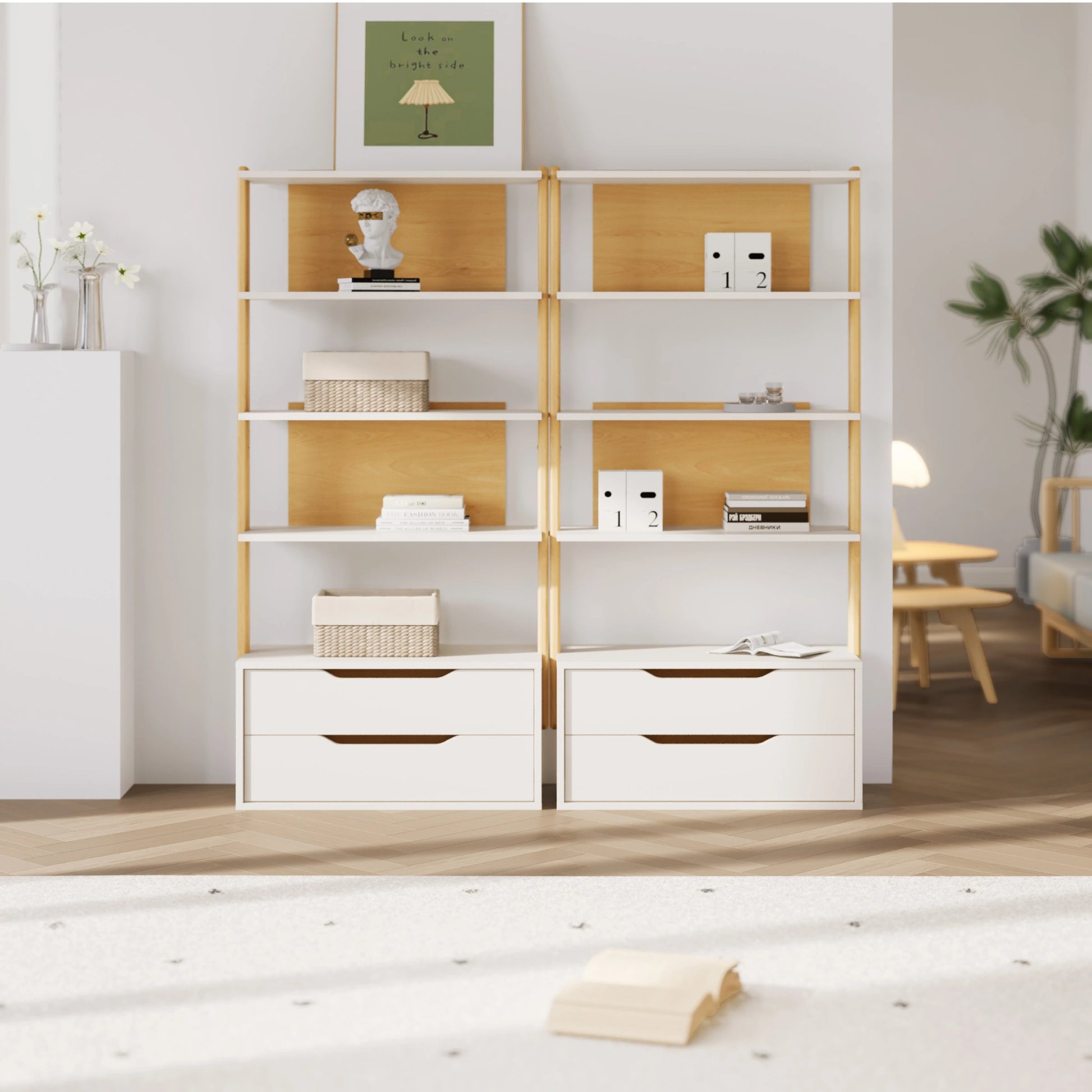 Boori Modular Kids 2 Drawer Bookshelf, Soft White