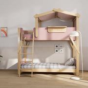 Boori Treehouse Kids NZ King Single Bunk Bed + Roof Frame and Ladder with Tent Canopy, Cherry
