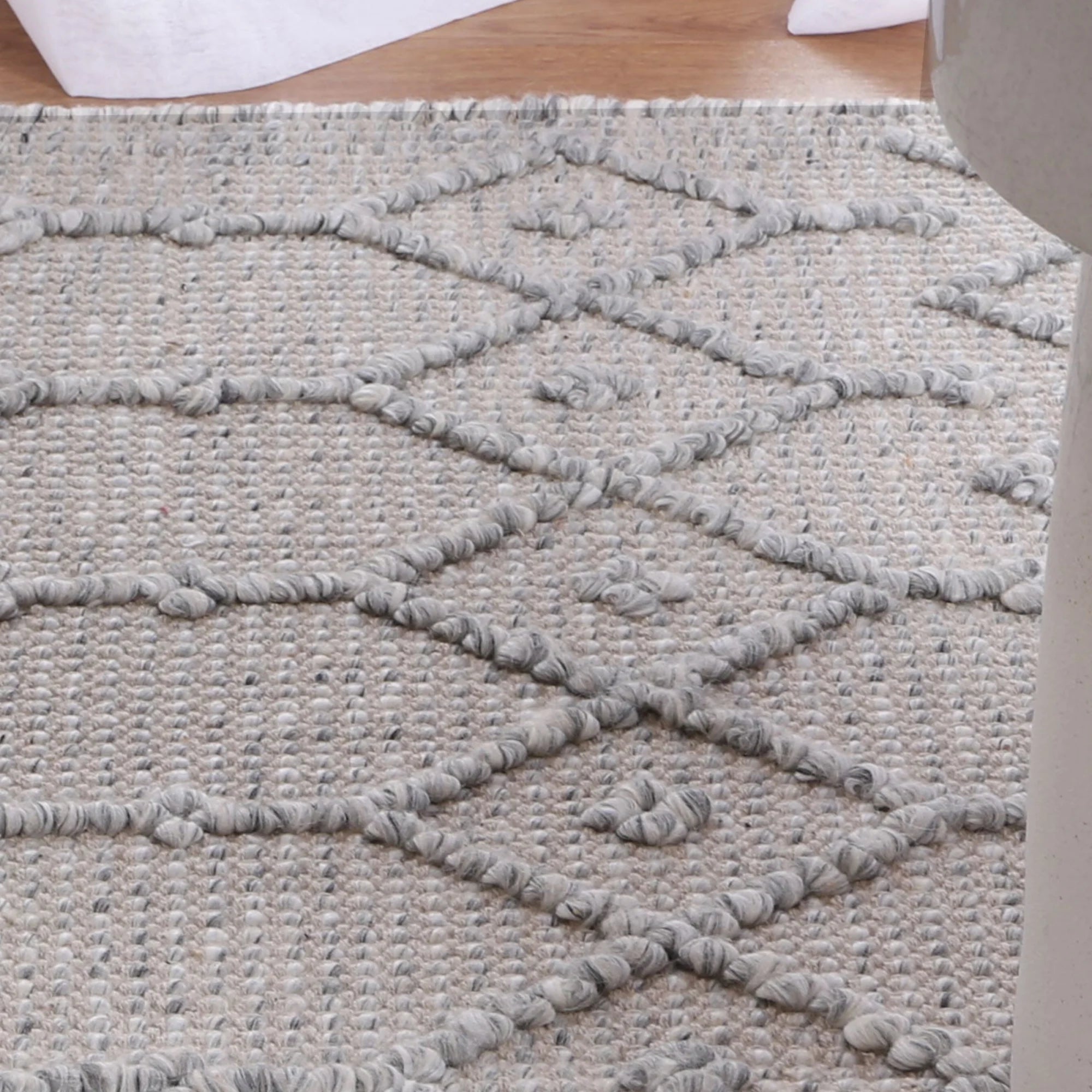 Wild Yarn Dream Wool and Cotton Rug, Steel, 200x290cm