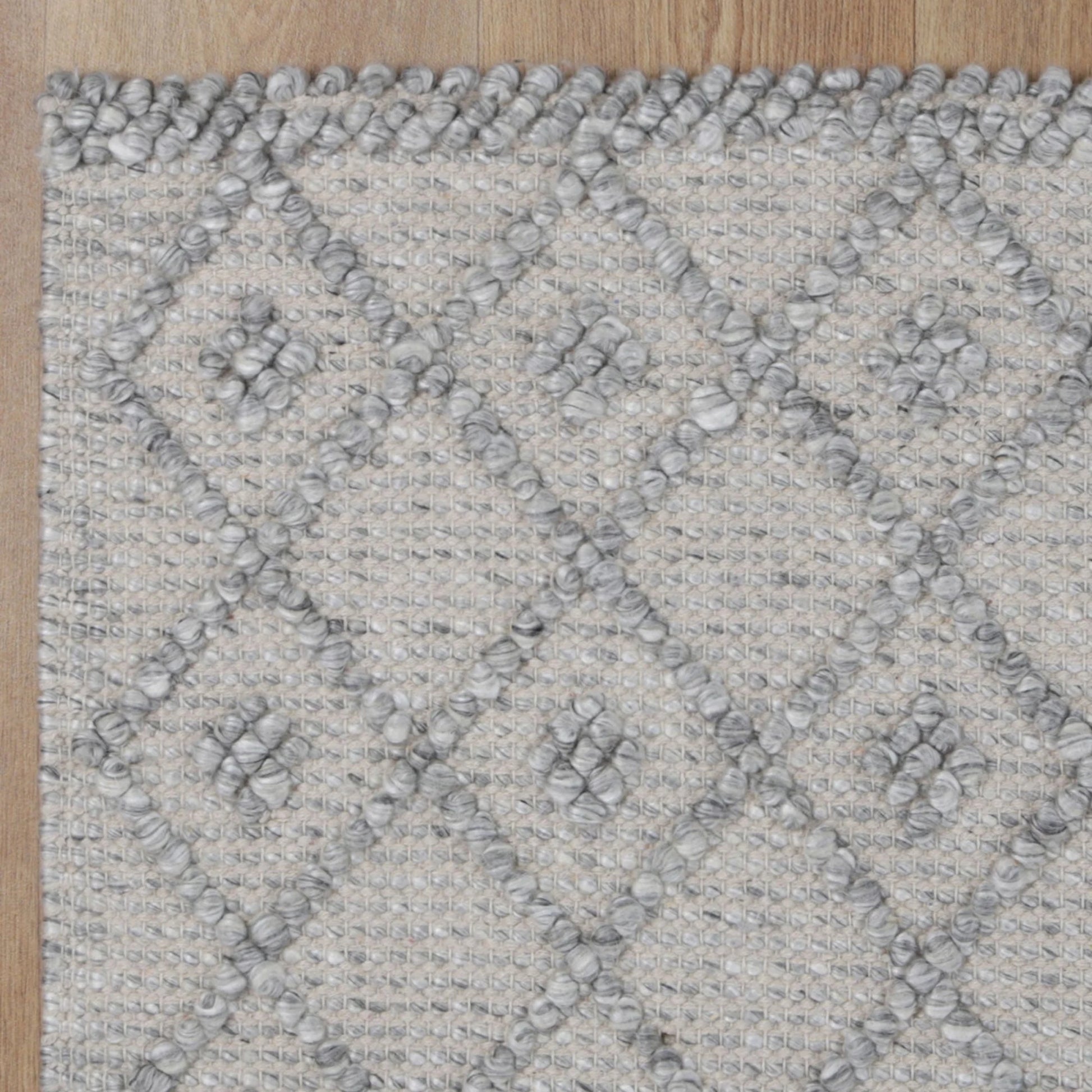 Wild Yarn Dream Wool and Cotton Rug, Steel, 200x290cm