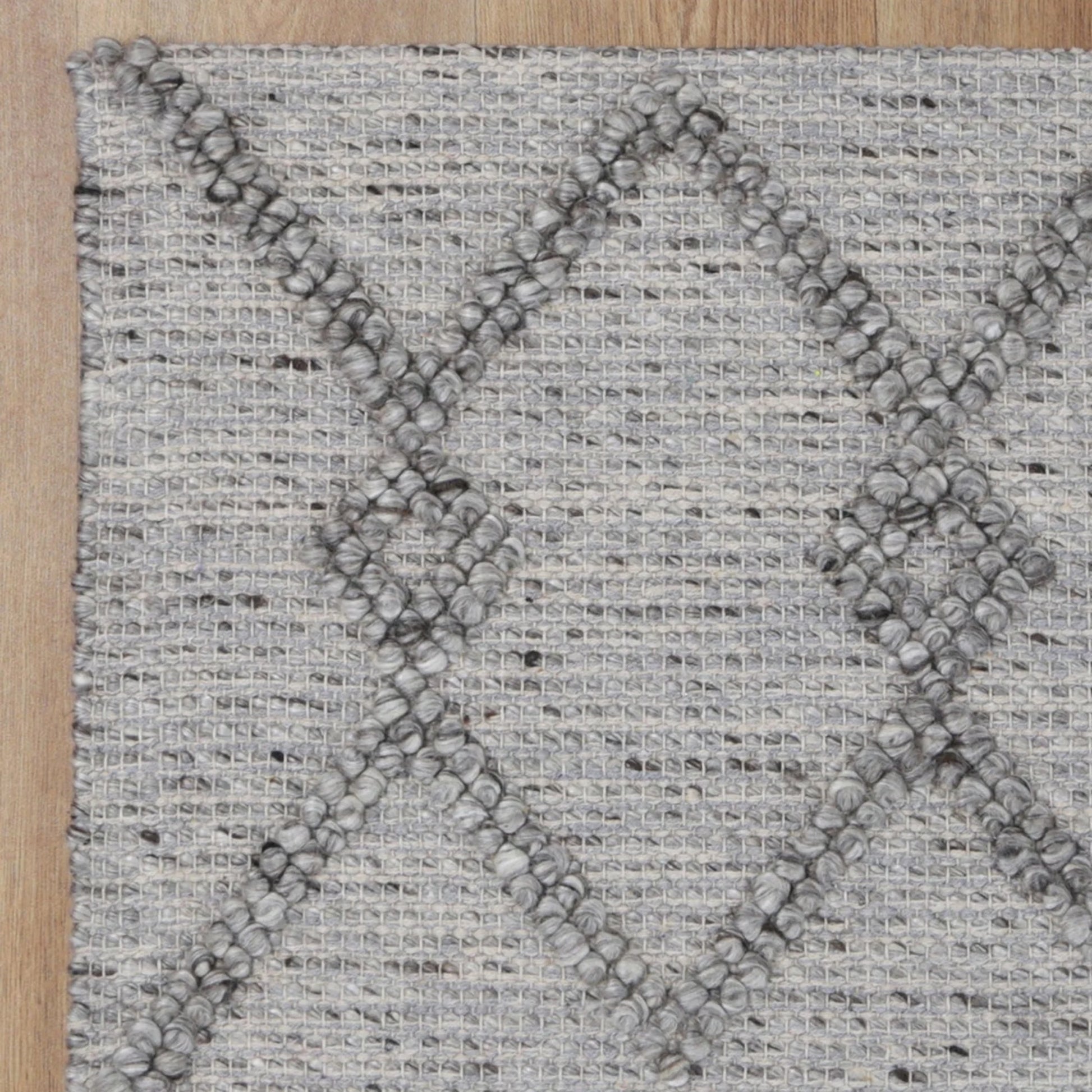 Wild Yarn Dream Wool and Cotton Rug, Steel, 240x330cm