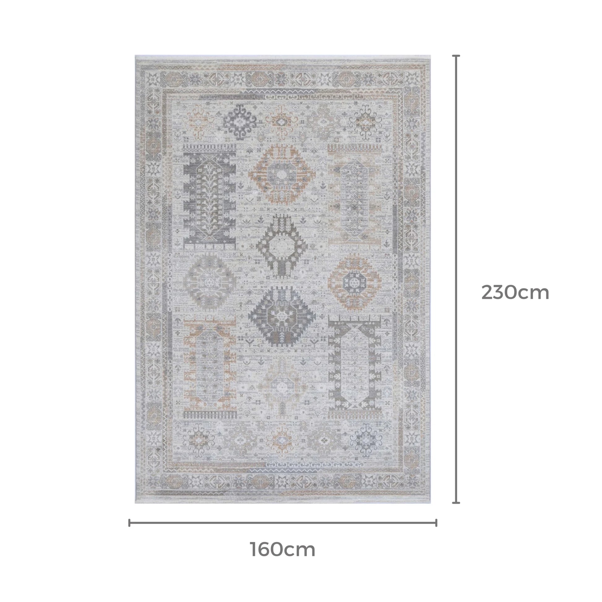 Wild Yarn Seasons Vintage Serengeti Rug, Cream, Grey