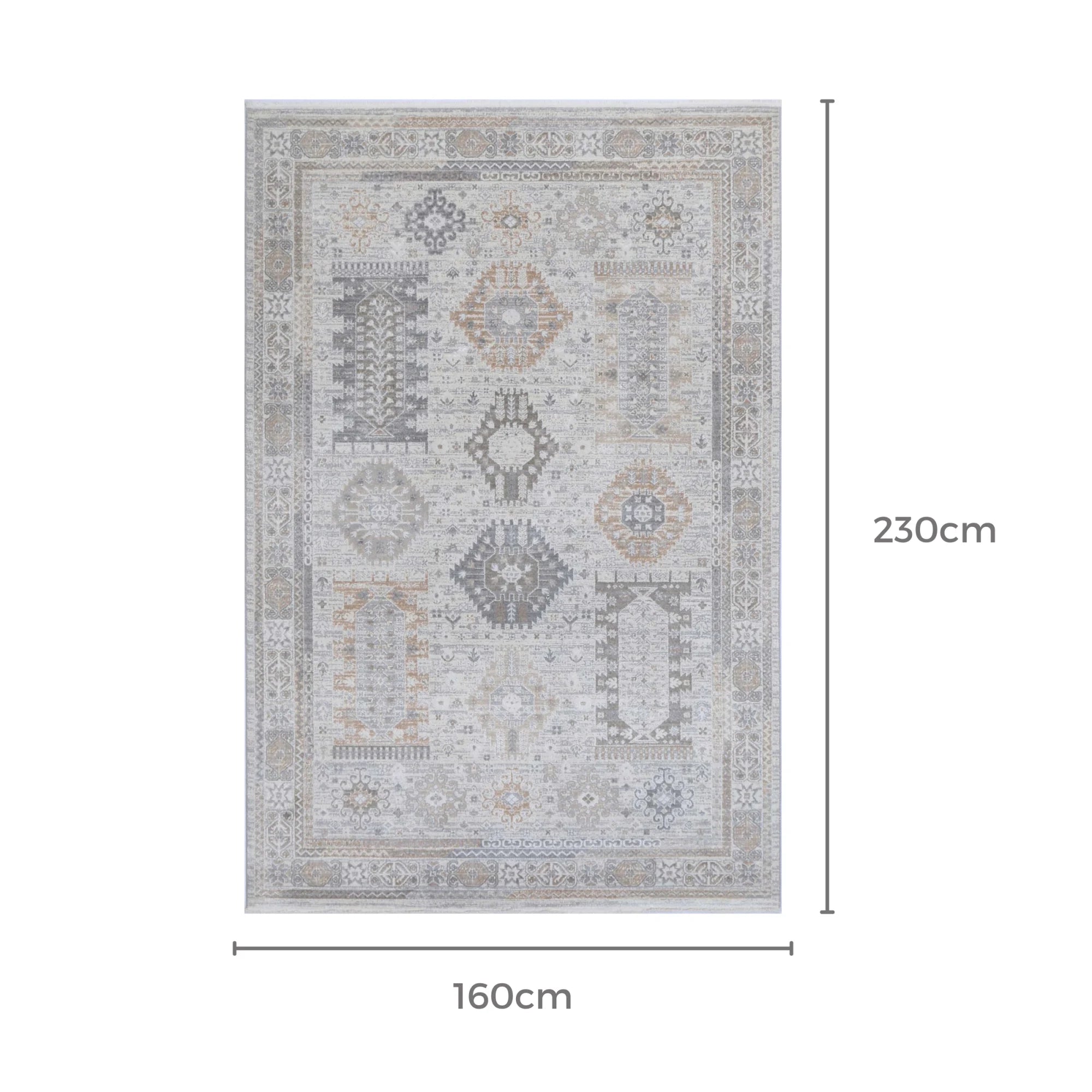 Wild Yarn Seasons Vintage Serengeti Rug, Cream, Grey