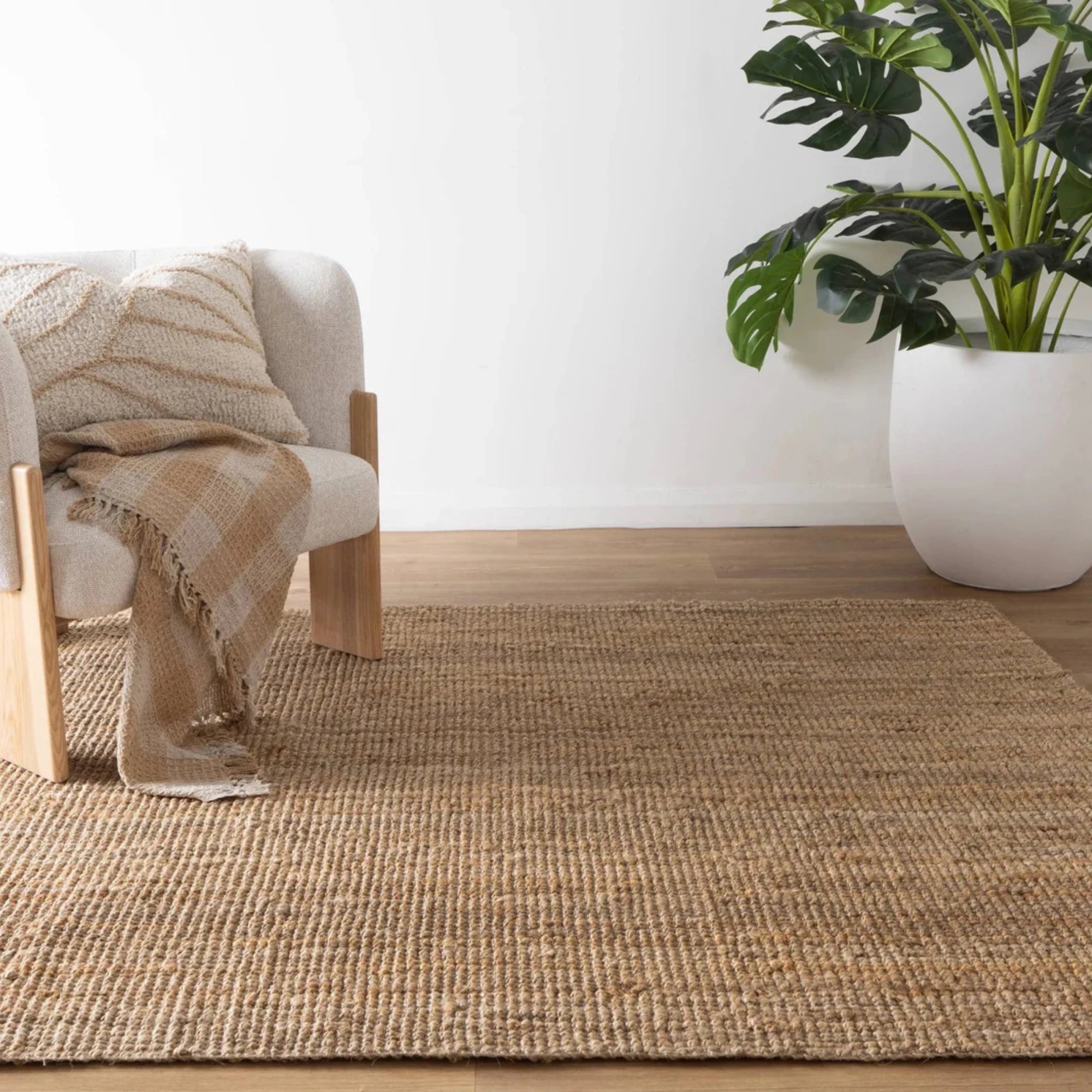 DreamWeaver Savannah Scandinavian Jute Rug, Natural