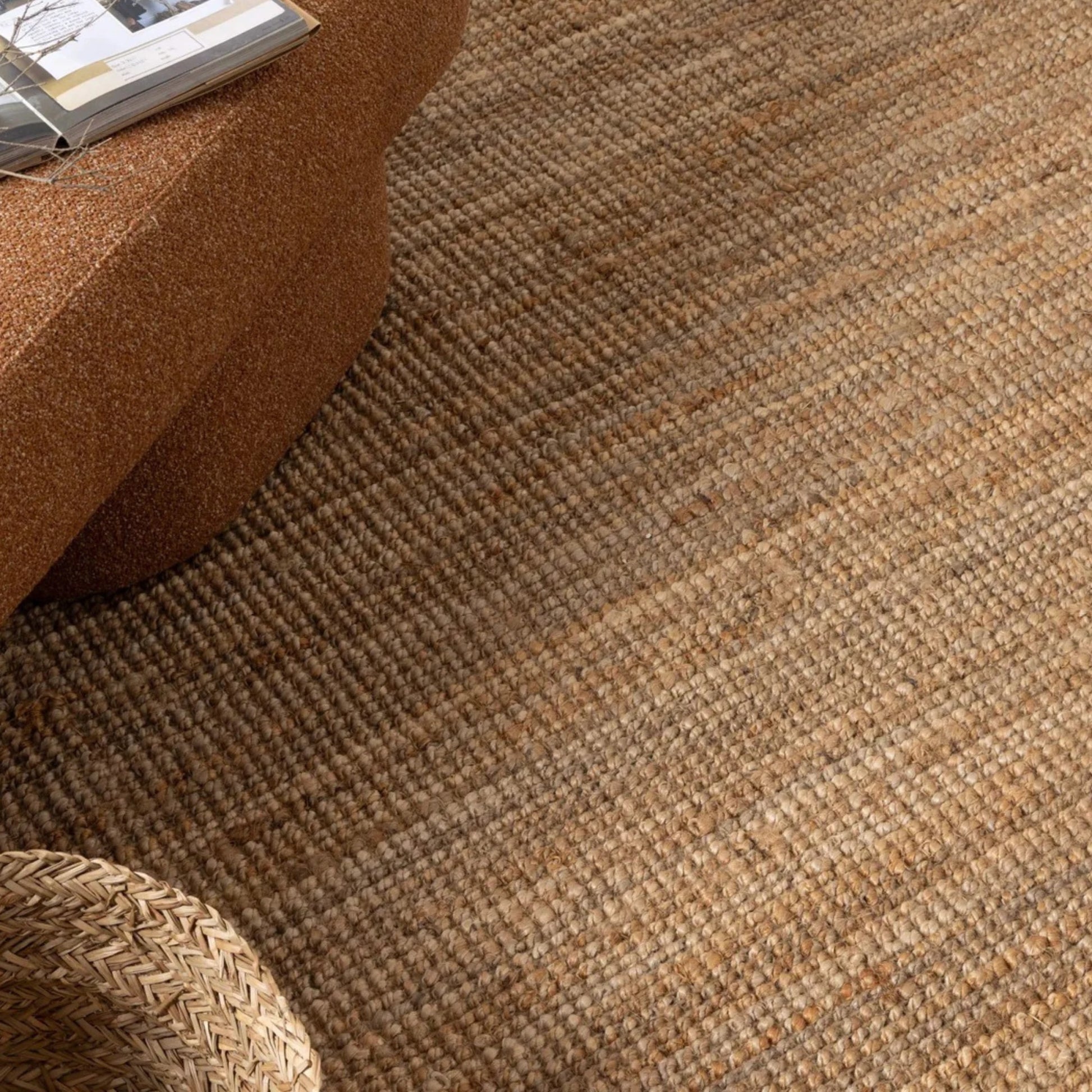 DreamWeaver Savannah Scandinavian Jute Rug, Natural