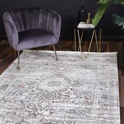 Dreamweaver Odyssey Cool Vintage Medallion Rug, Grey Multi