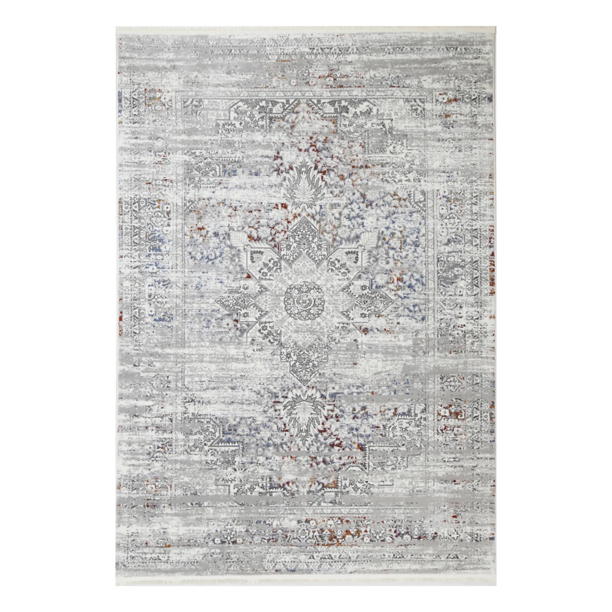 Dreamweaver Odyssey Cool Vintage Medallion Rug, Grey Multi