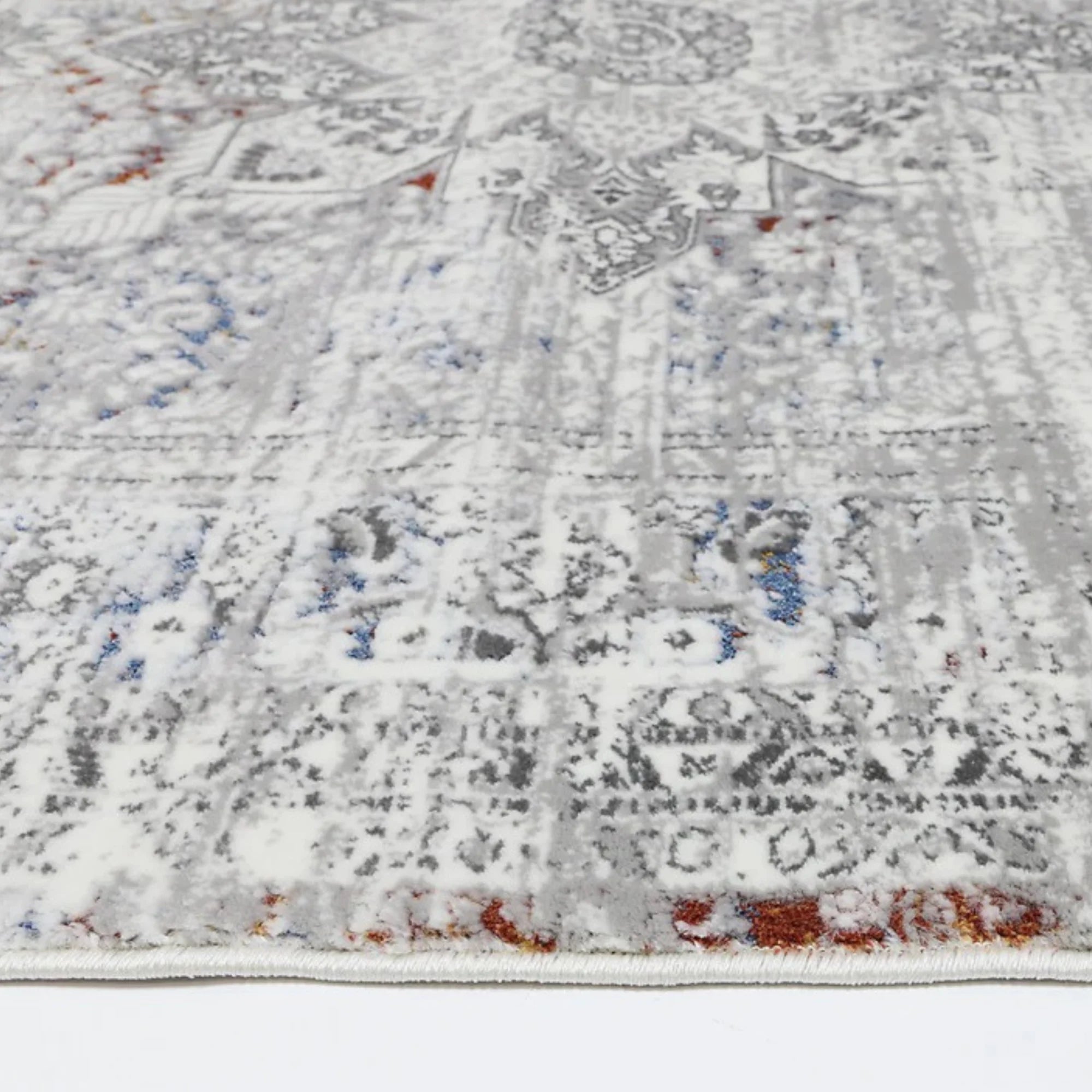 Dreamweaver Odyssey Cool Vintage Medallion Rug, Grey Multi