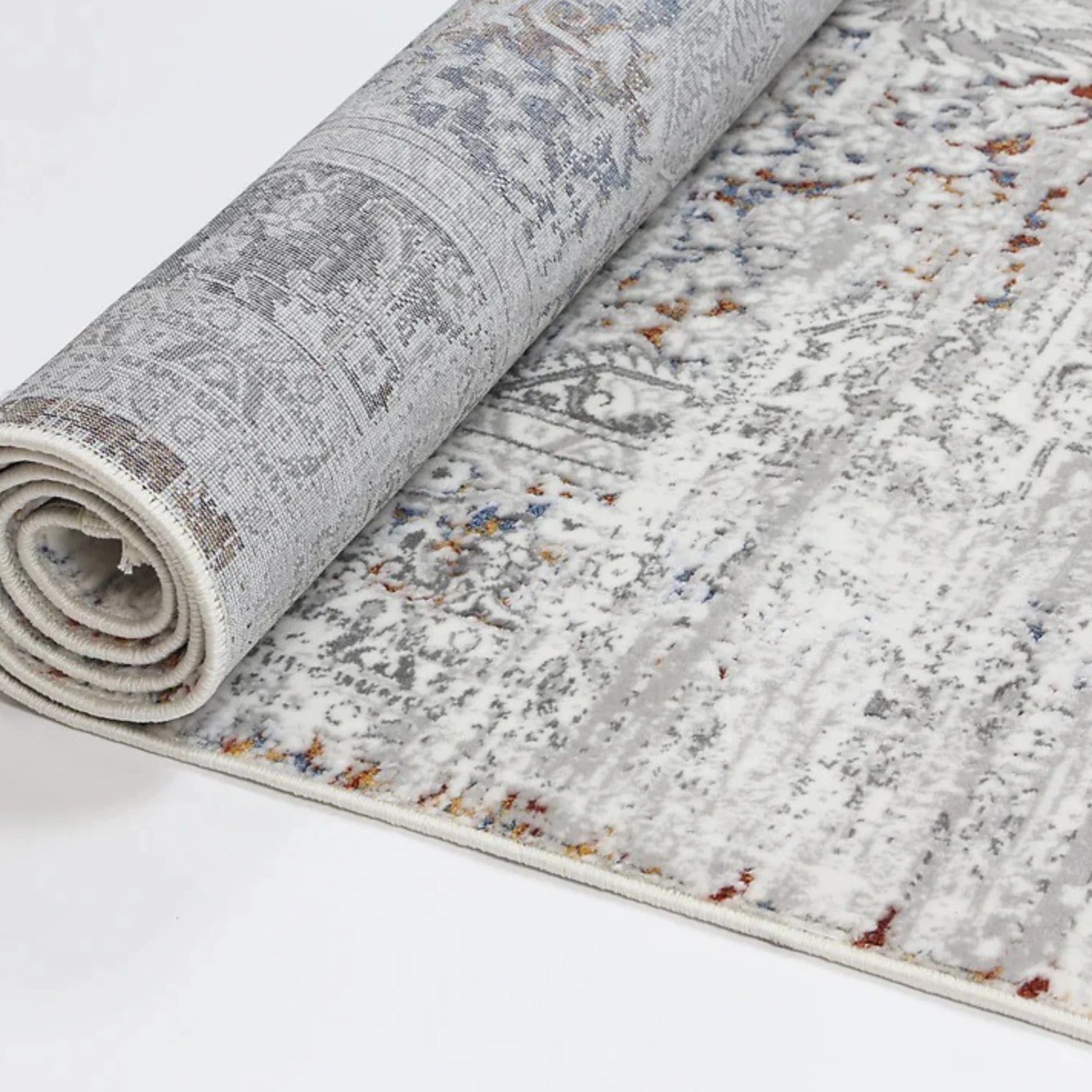 Dreamweaver Odyssey Cool Vintage Medallion Rug, Grey Multi