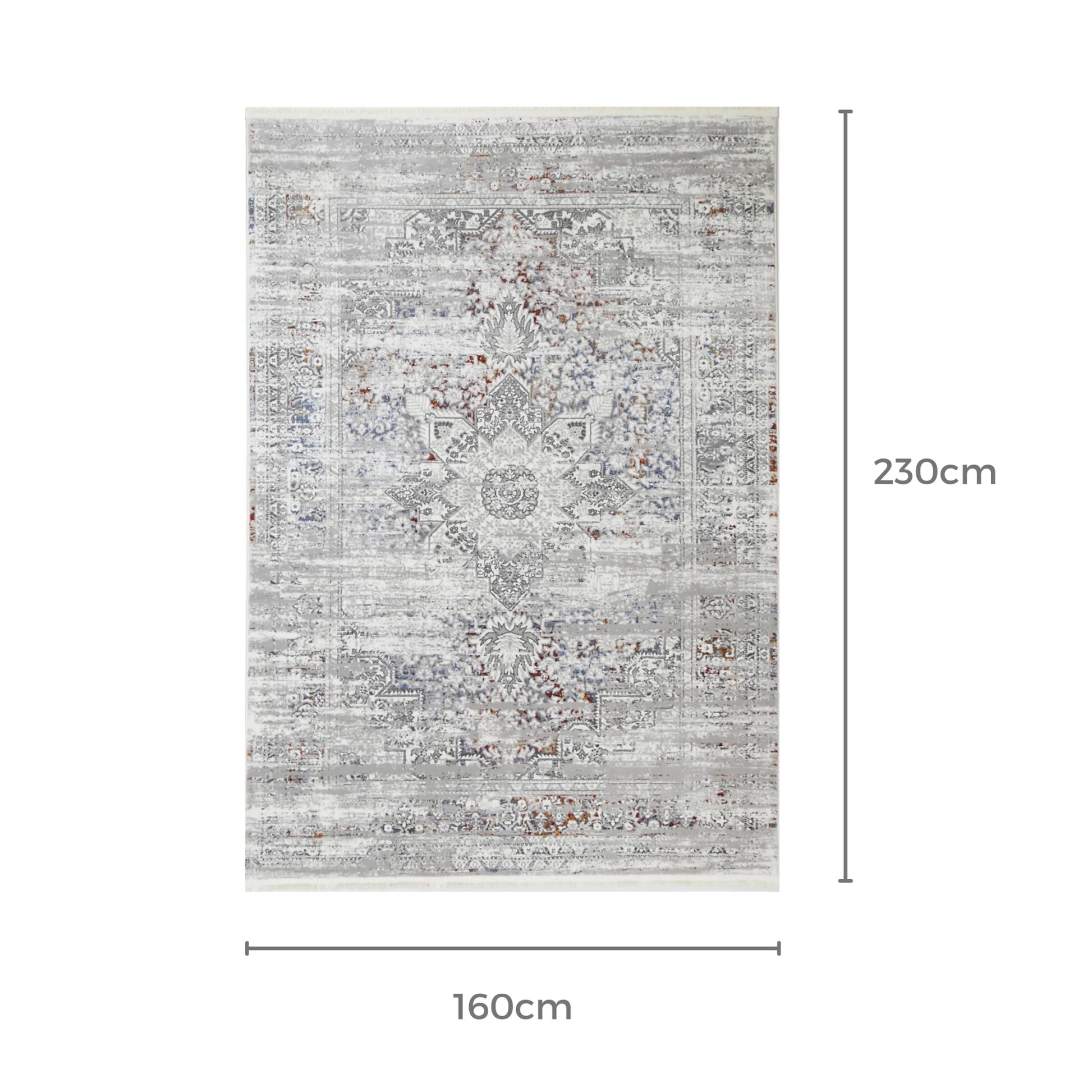Dreamweaver Odyssey Cool Vintage Medallion Rug, Grey Multi