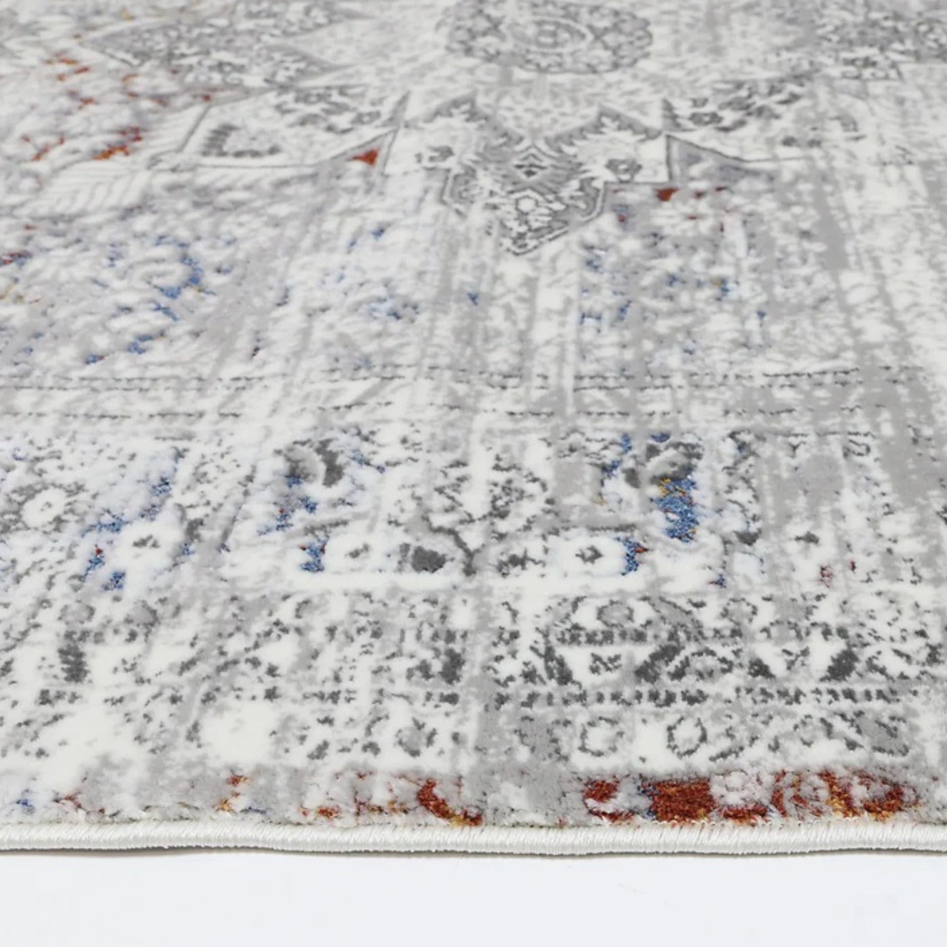 DreamWeaver Odyssey Cool Vintage Medallion Rug, Grey Multi