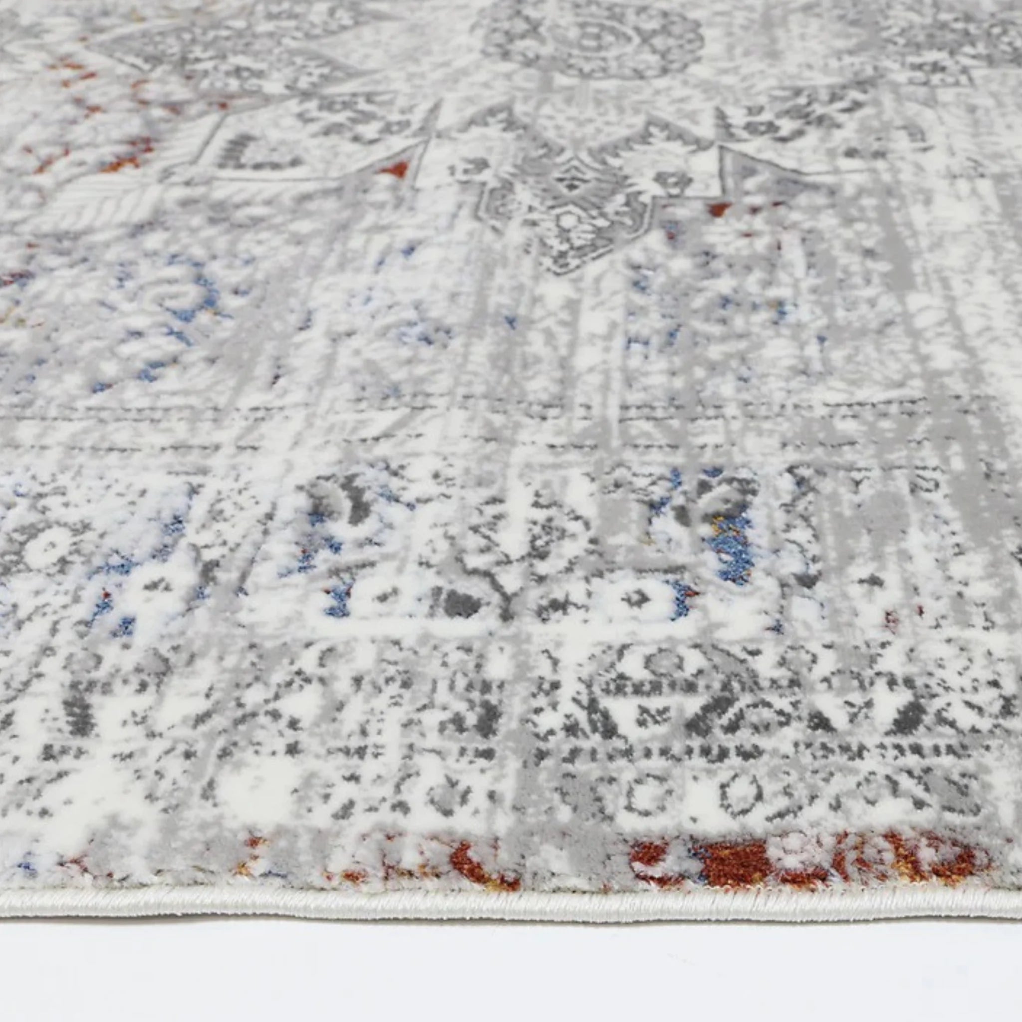 DreamWeaver Odyssey Cool Vintage Medallion Rug, Grey Multi