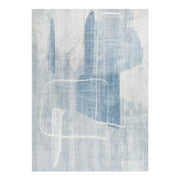 Dreamweaver Oasis Abstract Machine Washable Rug, Abstract Blue
