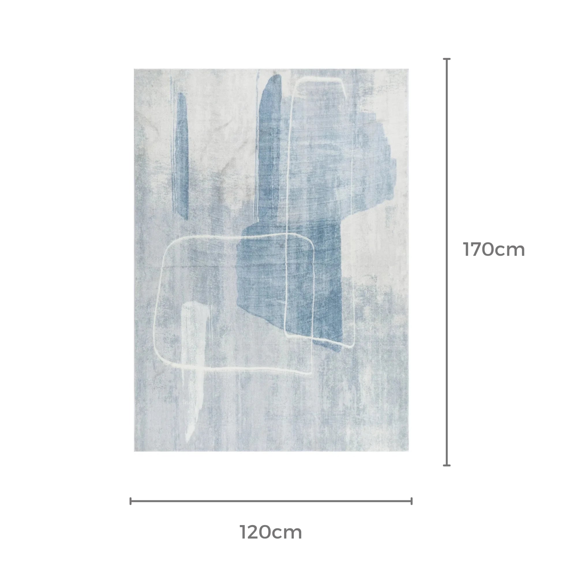 Dreamweaver Oasis Abstract Machine Washable Rug, Abstract Blue