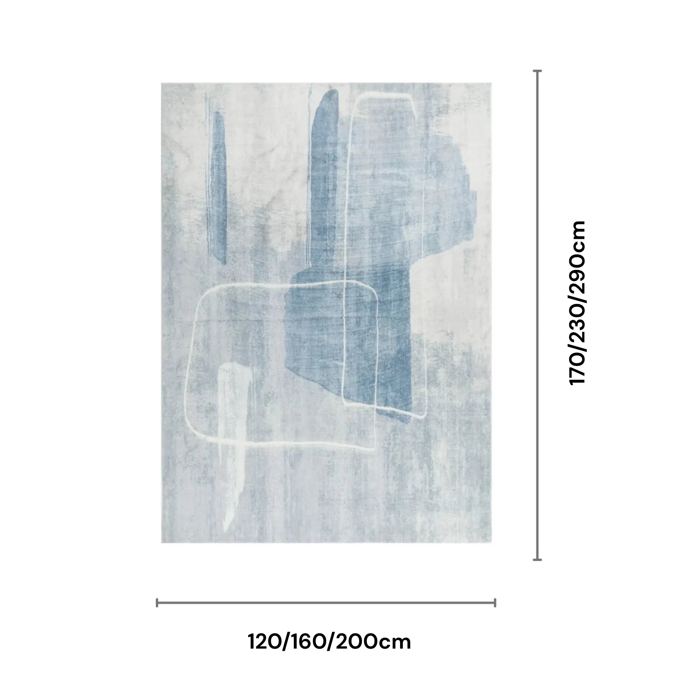 DreamWeaver Oasis Abstract Machine Washable Rug, Abstract Blue