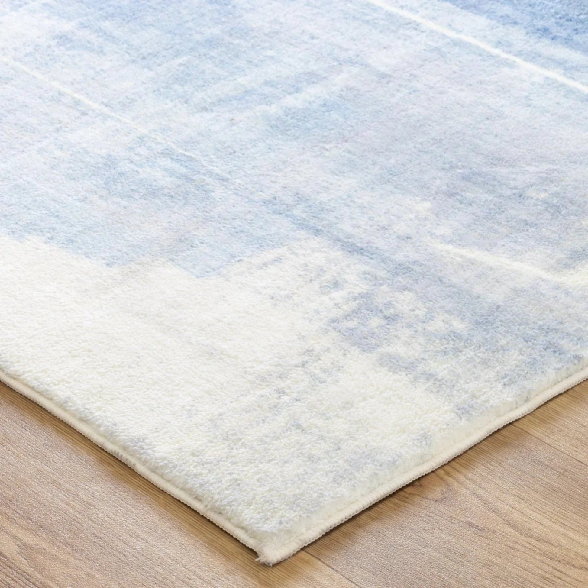 DreamWeaver Oasis Abstract Machine Washable Rug, Abstract Blue