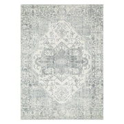 Dreamweaver Oasis Medallion Machine Washable Rug, Medallion Blue