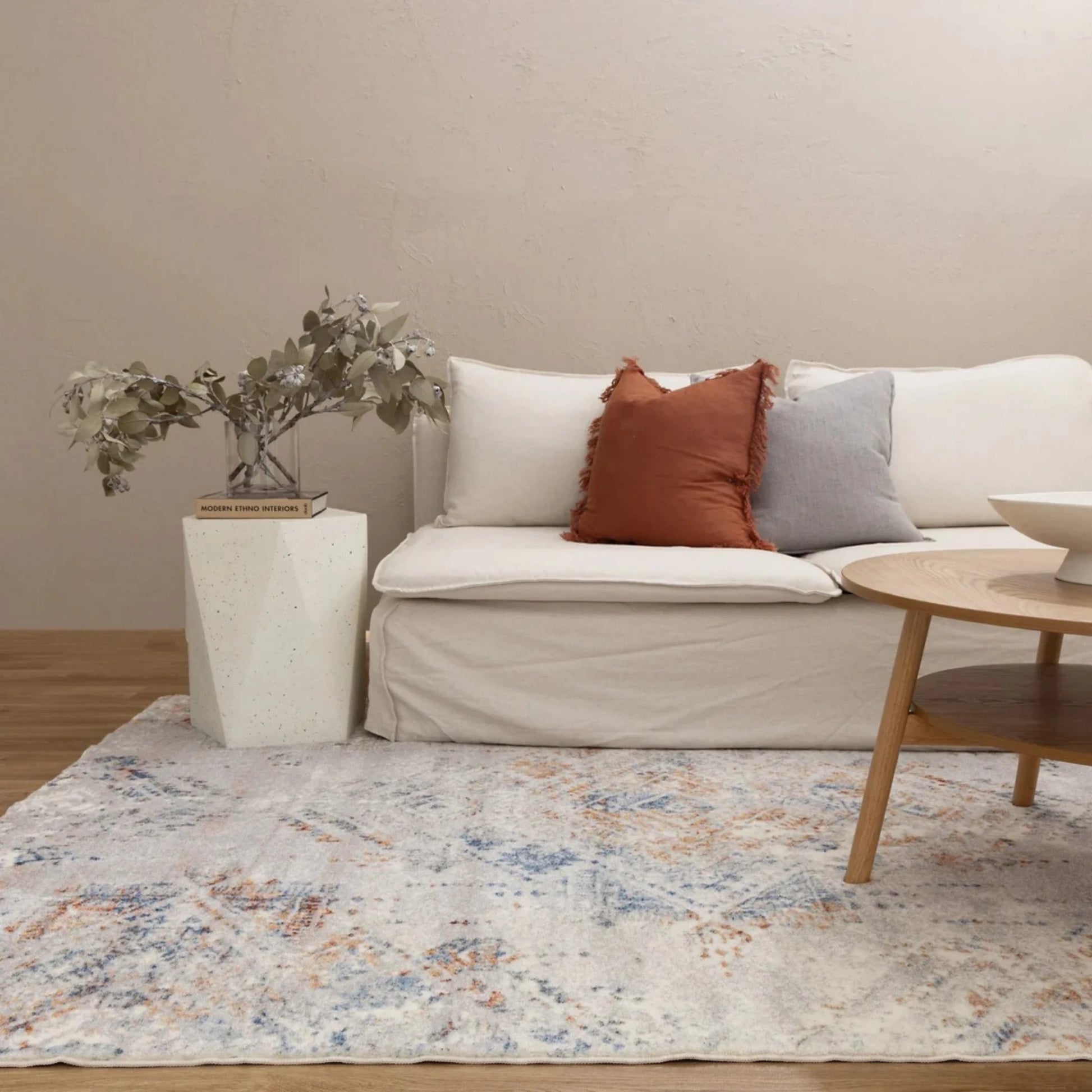 Dreamweaver Oasis Vintage Machine Washable Rug, Vintage Blue