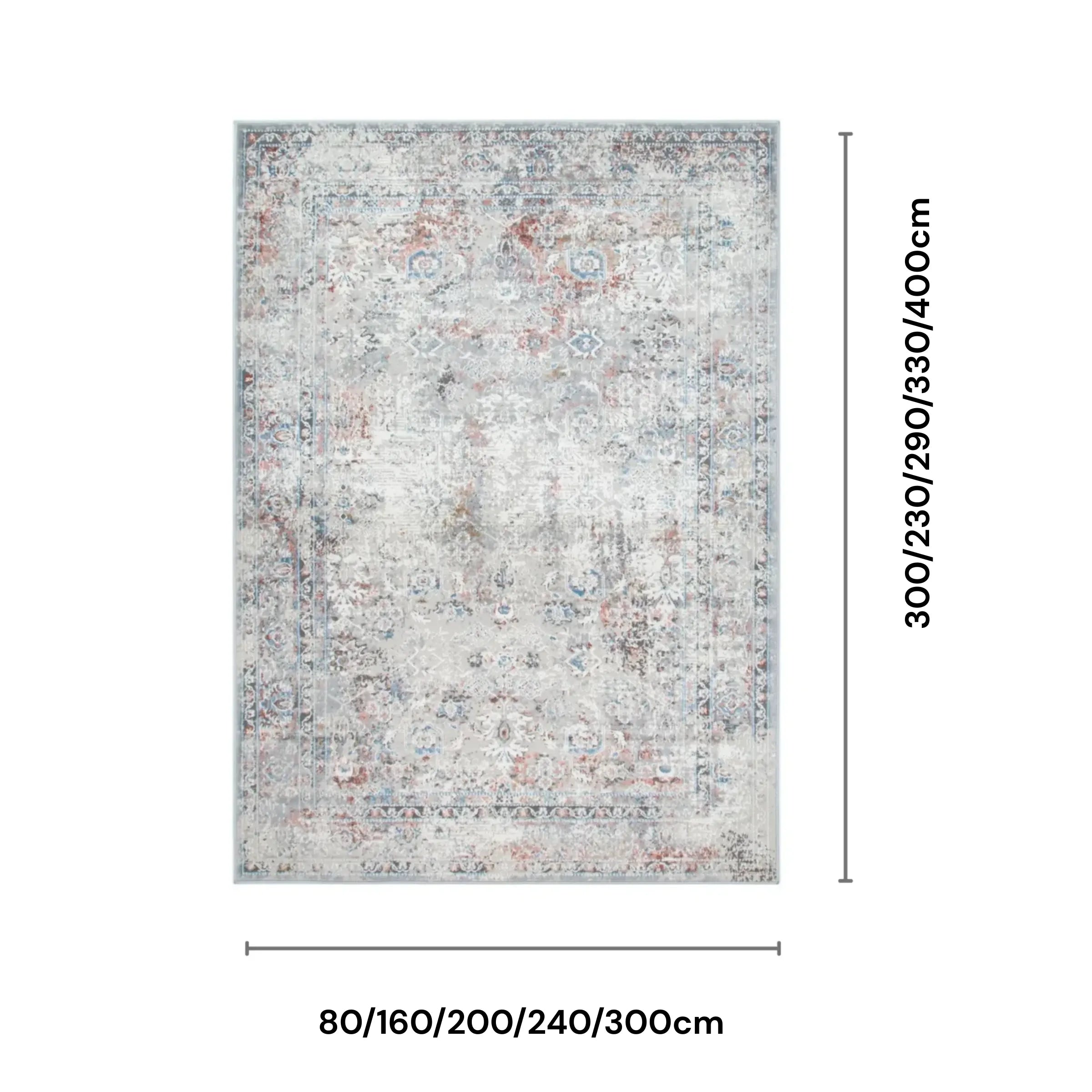DreamWeaver Zenith Boho Contemporary Rug, Persian Grey