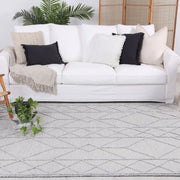 Dreamweaver Wave Scandinavian Tribal Rug, Tribal Grey