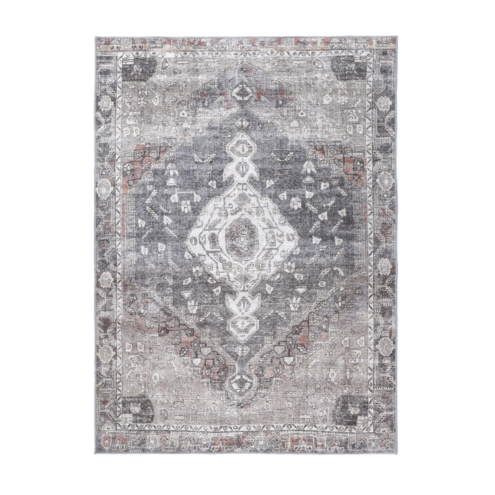 DreamWeaver Homestead Machine Washable Rug, Jule Grey