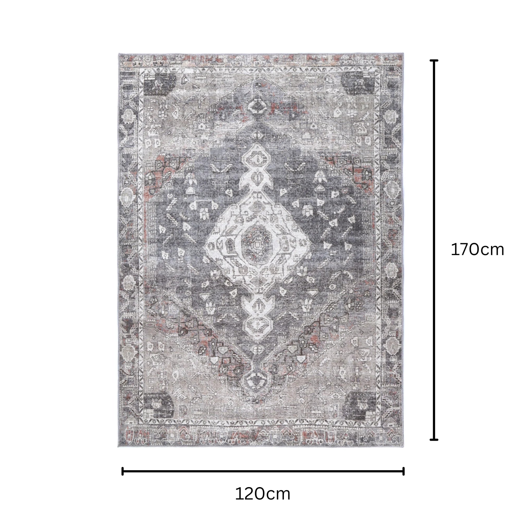 Dreamweaver Homestead Machine Washable Rug, Jule Grey