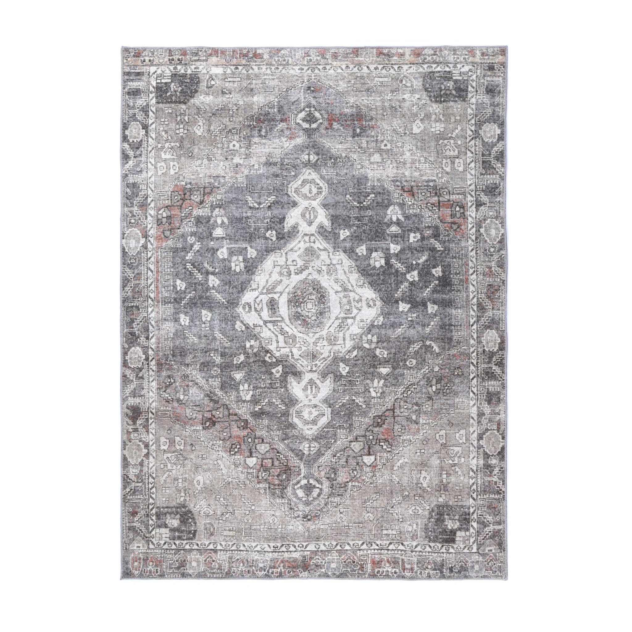 DreamWeaver Homestead Machine Washable Rug, Jule Grey