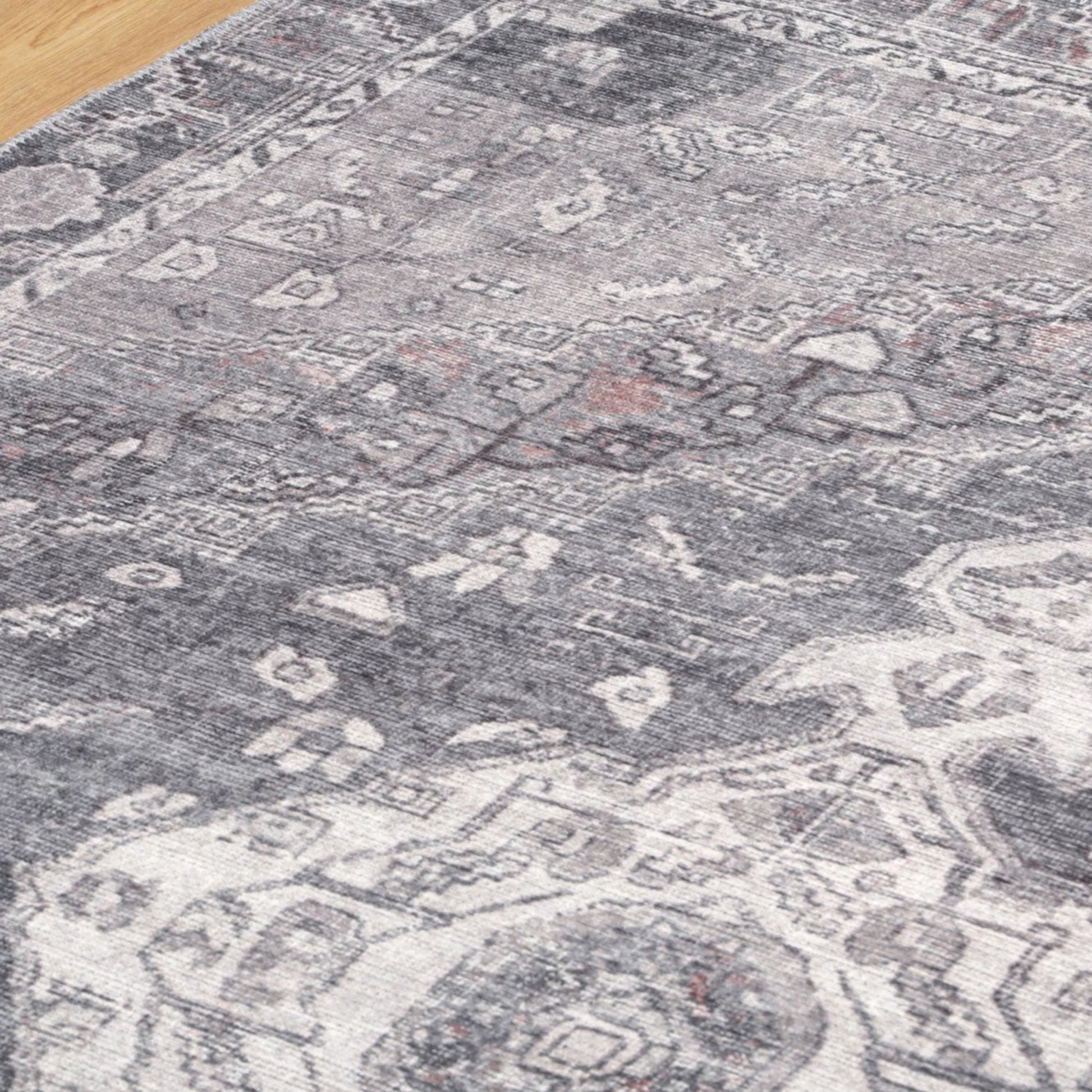 DreamWeaver Homestead Machine Washable Rug, Jule Grey