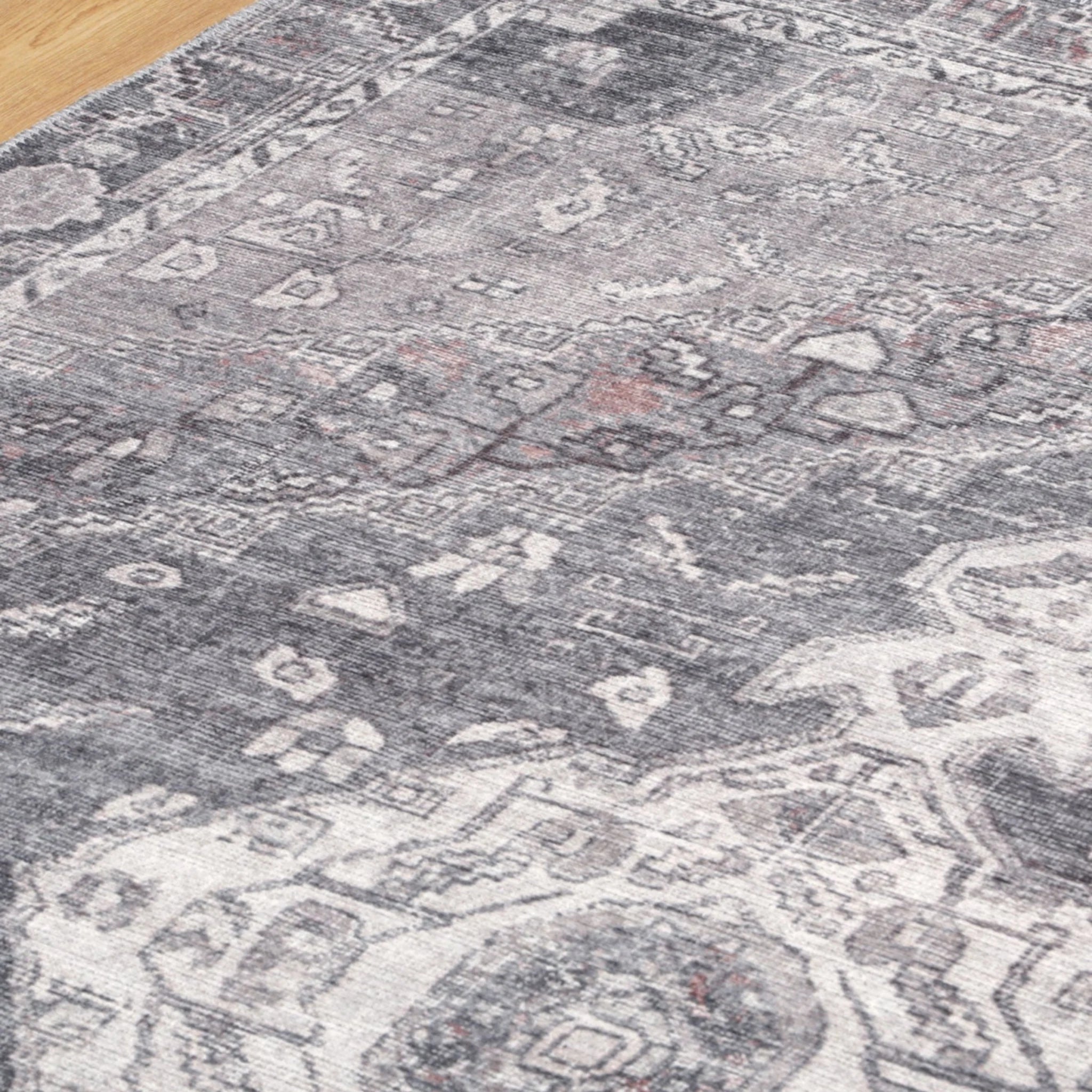 DreamWeaver Homestead Machine Washable Rug, Jule Grey