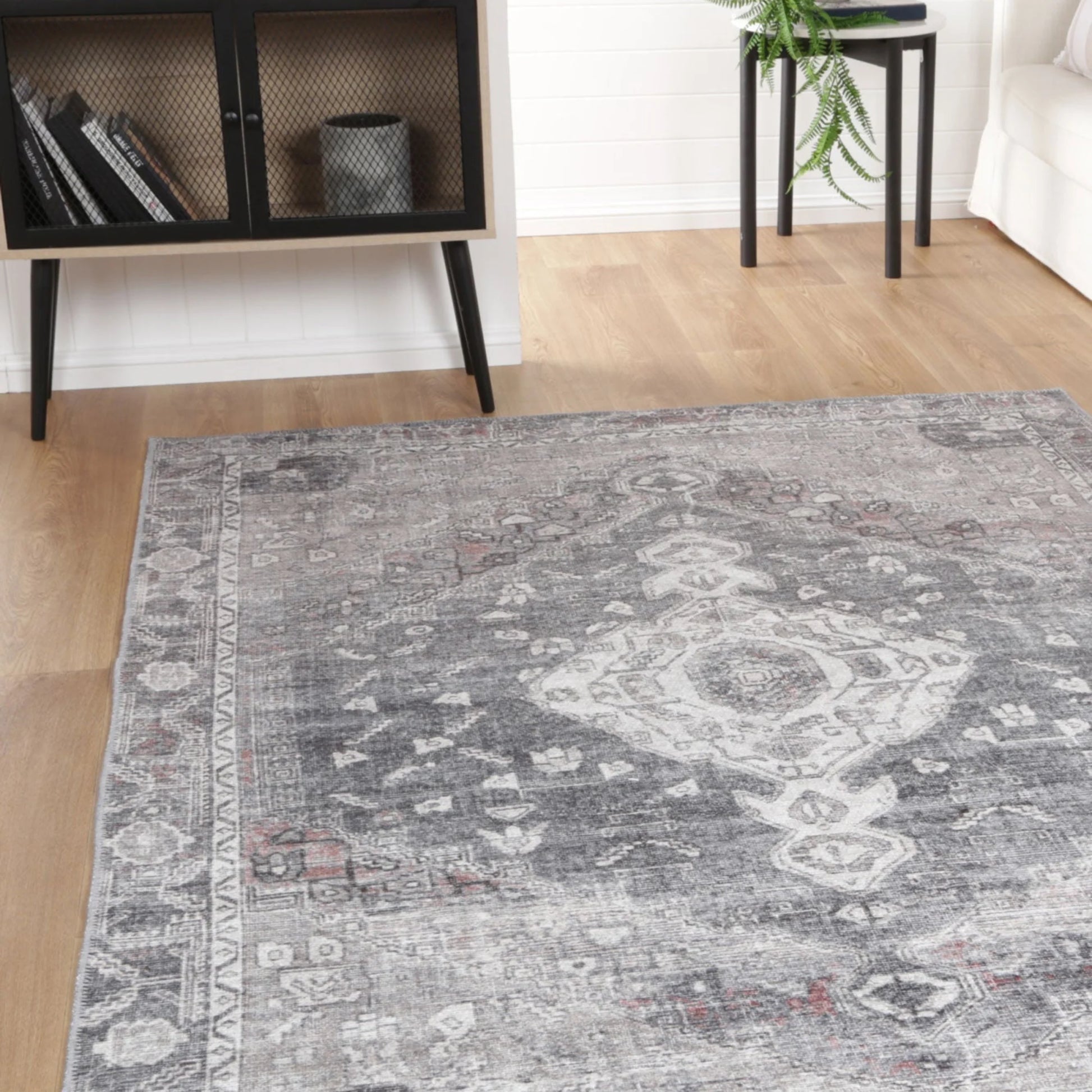 DreamWeaver Homestead Machine Washable Rug, Jule Grey