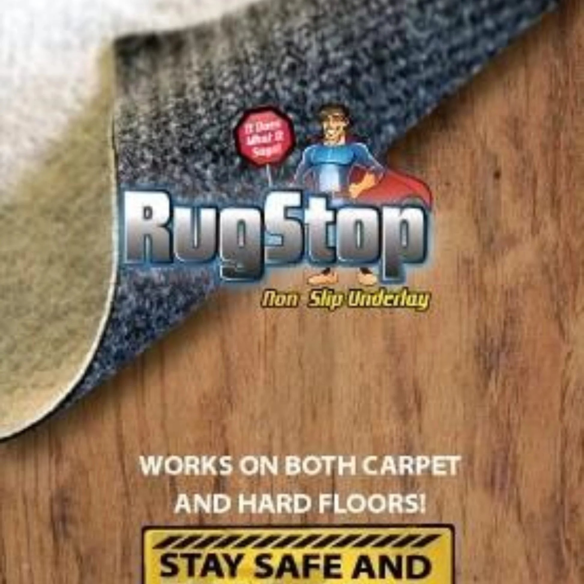 Dreamweaver Rugstop Non-Slip Underlay - Soft And Hard Flooring, Black