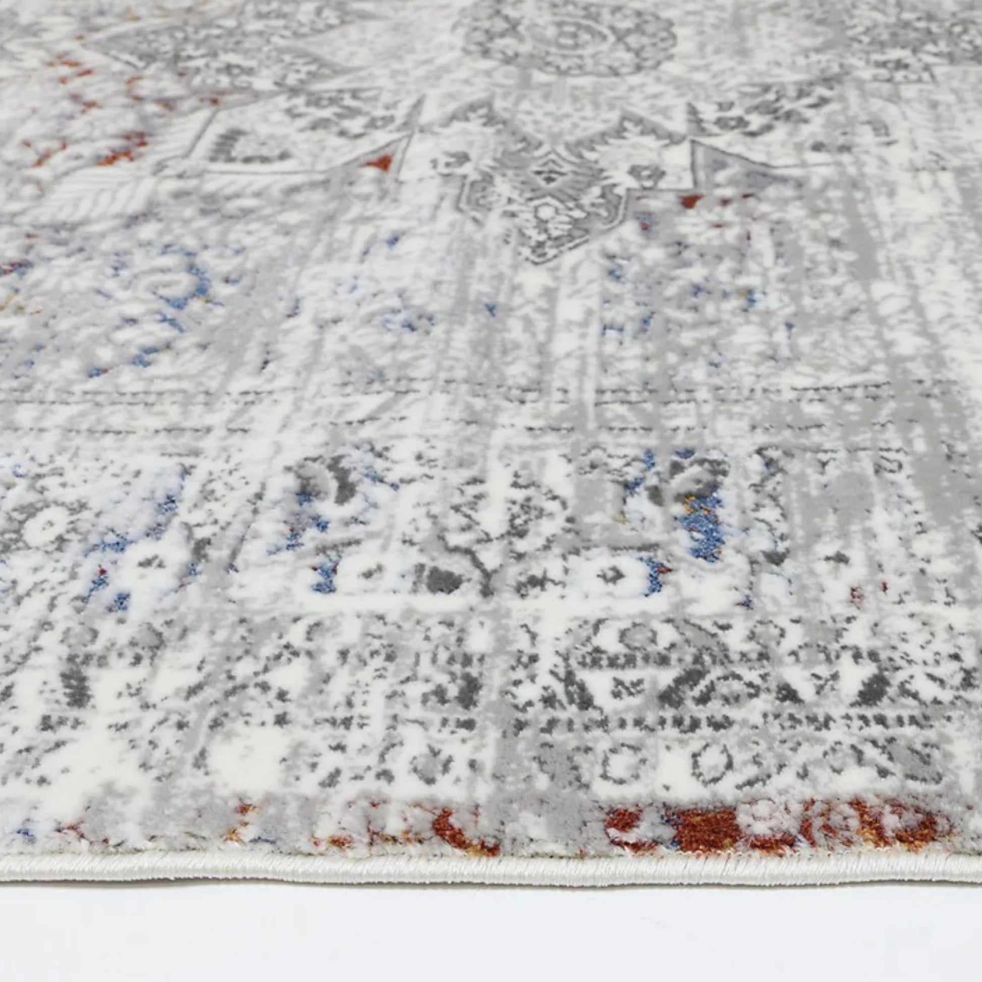 DreamWeaver Odyssey Cool Vintage Medallion Rug, Grey Multi