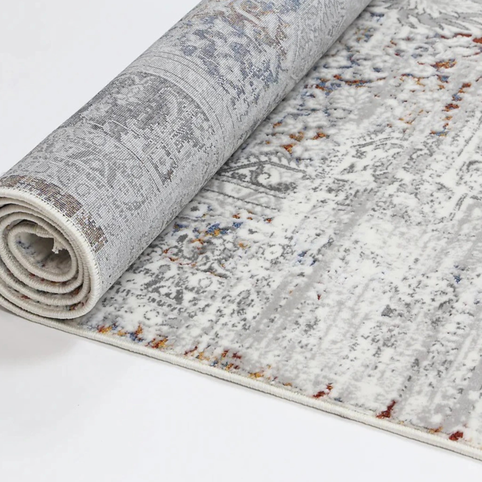 DreamWeaver Odyssey Cool Vintage Medallion Rug, Grey Multi