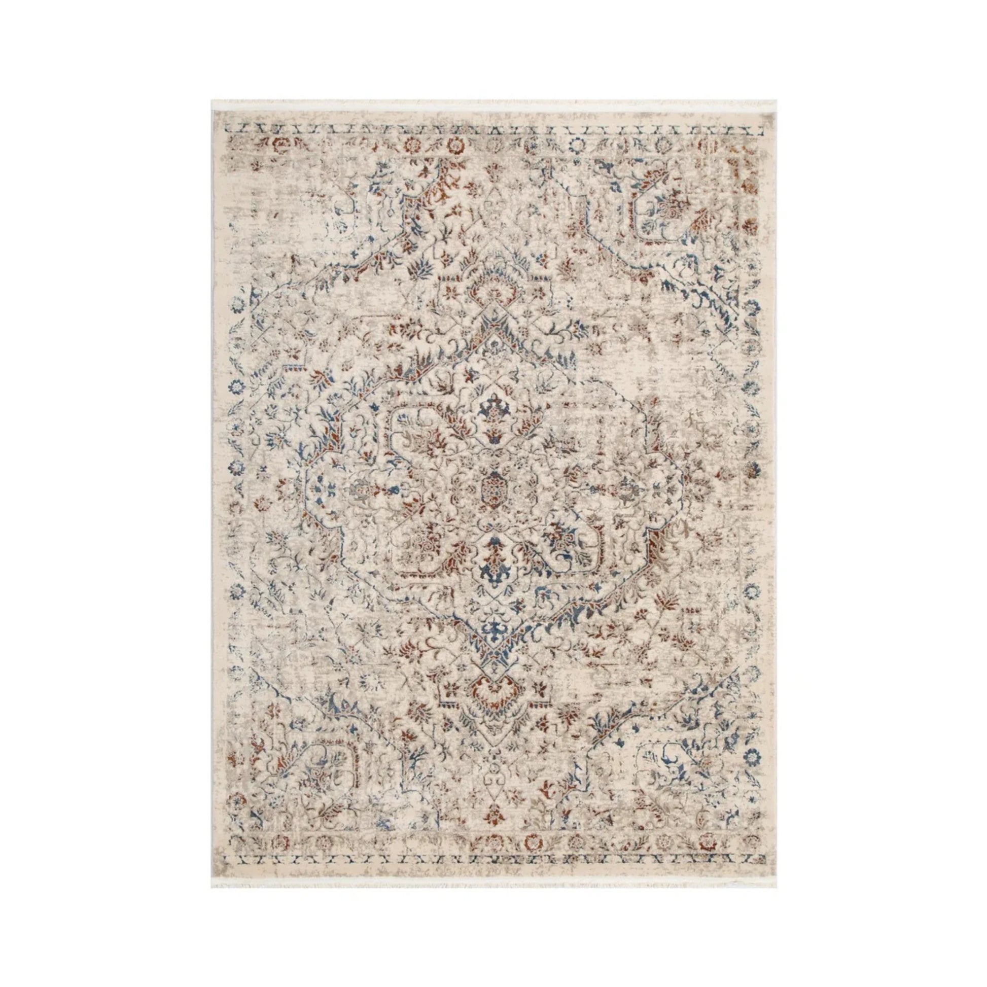 DreamWeaver Odyssey Warm Vintage Medallion Rug, Beige Multi
