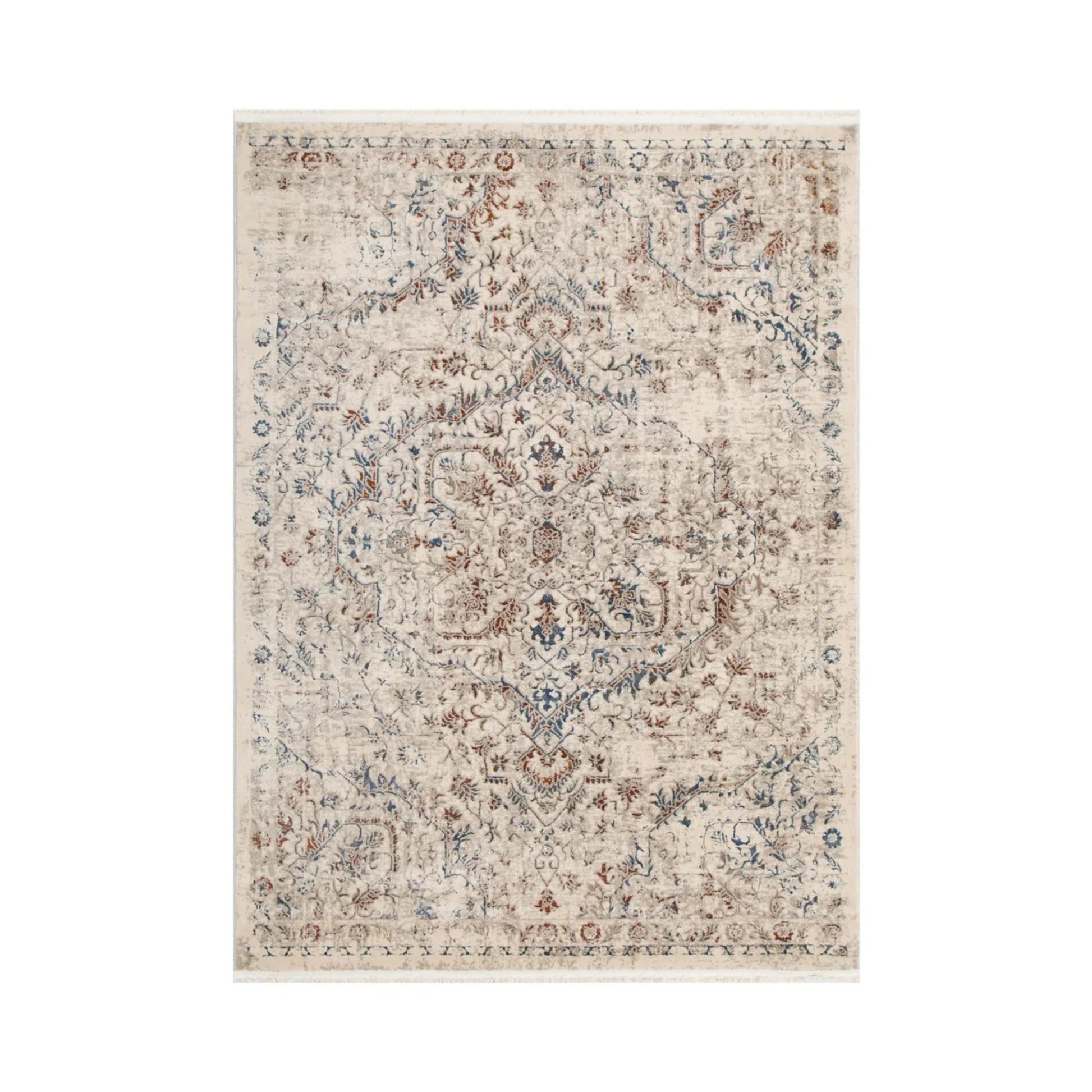DreamWeaver Odyssey Warm Vintage Medallion Rug, Beige Multi