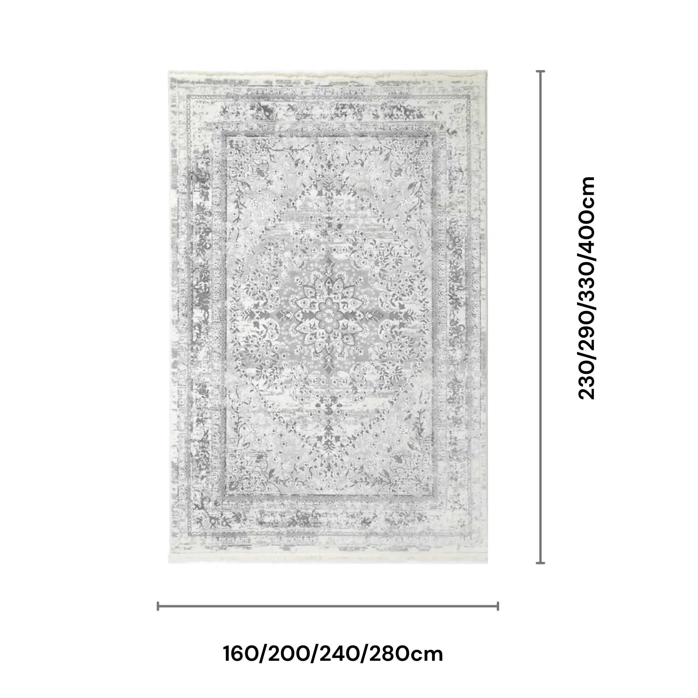 DreamWeaver Odyssey Vintage Plain Rug, Grey
