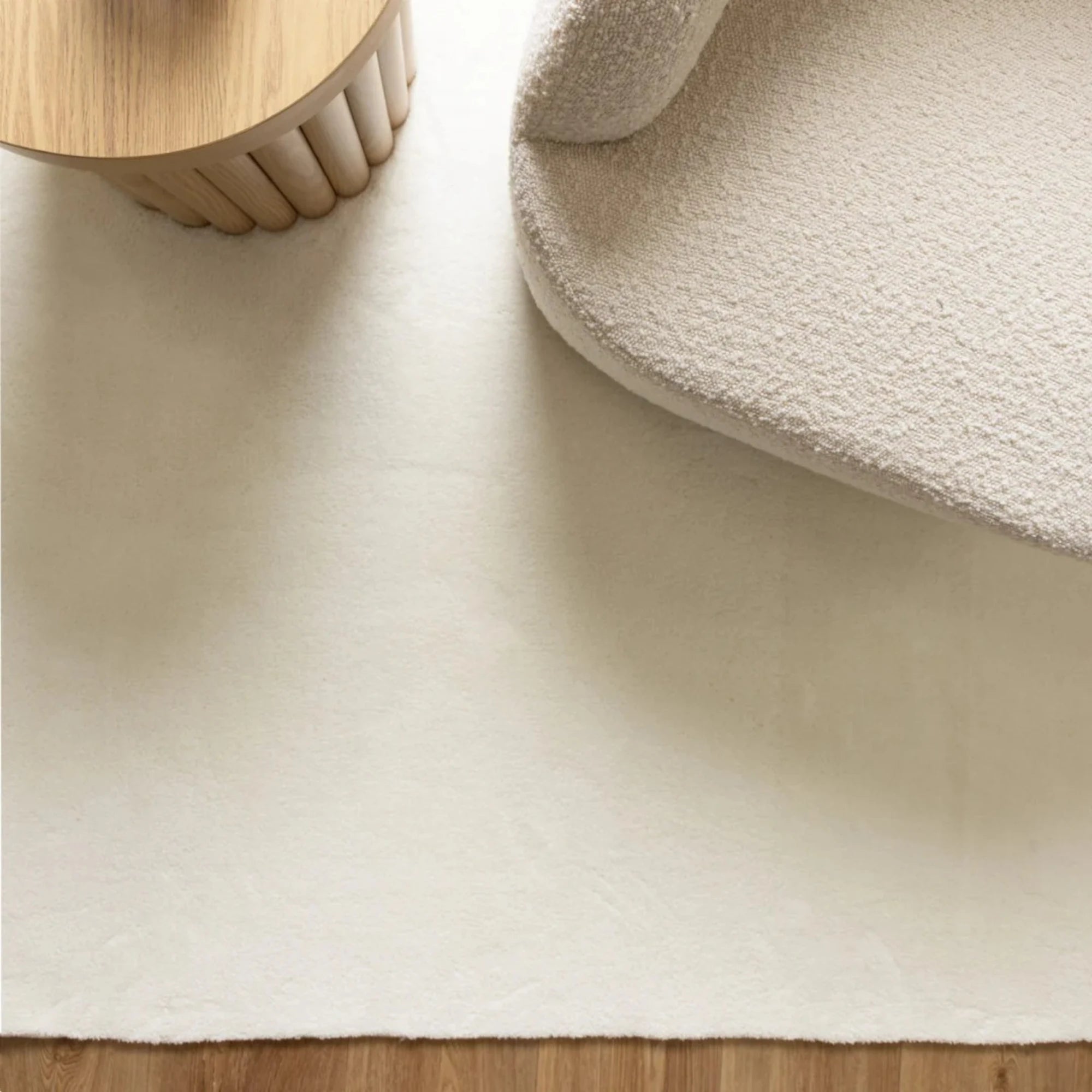 DreamWeaver Oasis Plain Machine Washable Rug, Cream